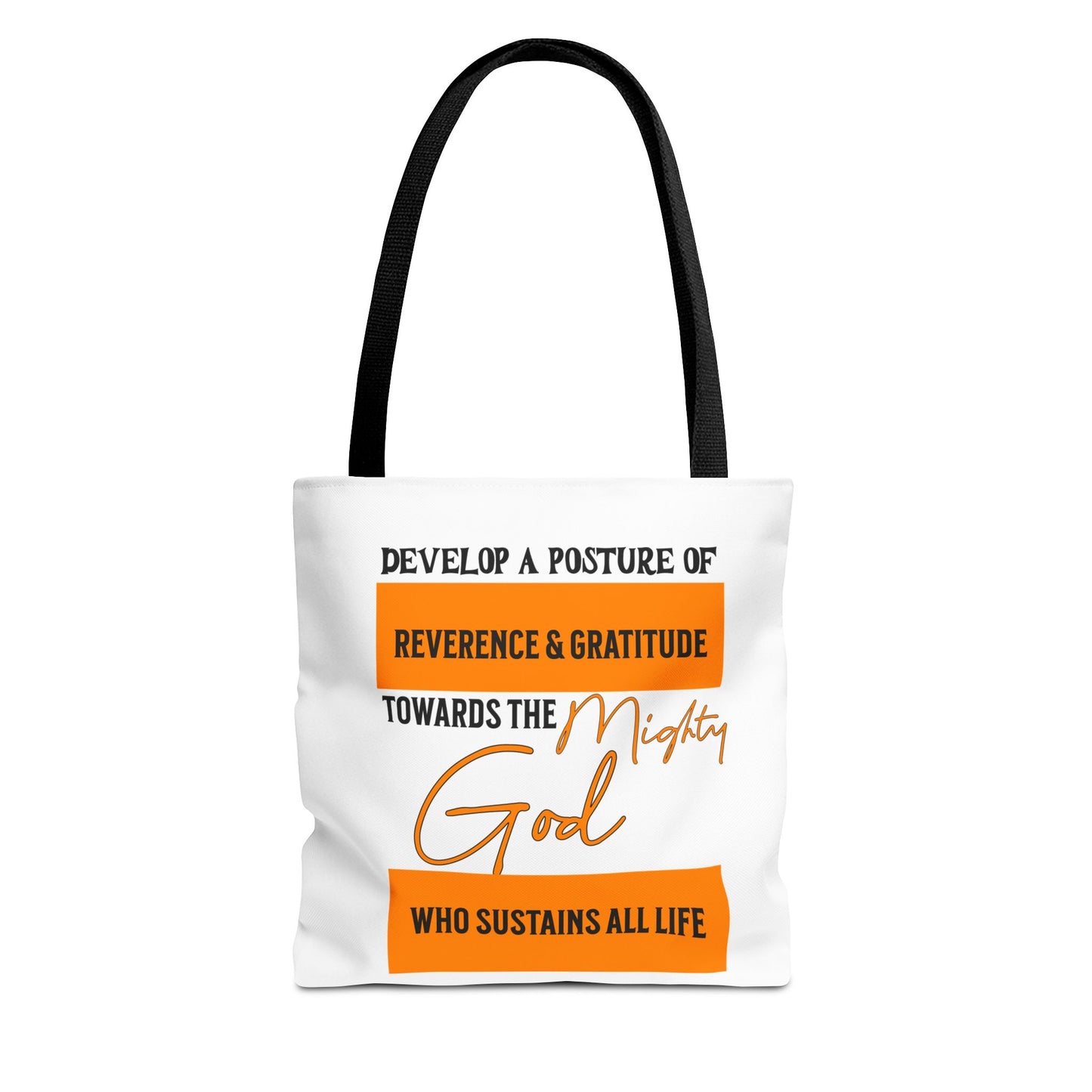 Mighty God Who Sustains All Life, Christian Tote Bag, Inspirational Christian Gift, Bible Faith