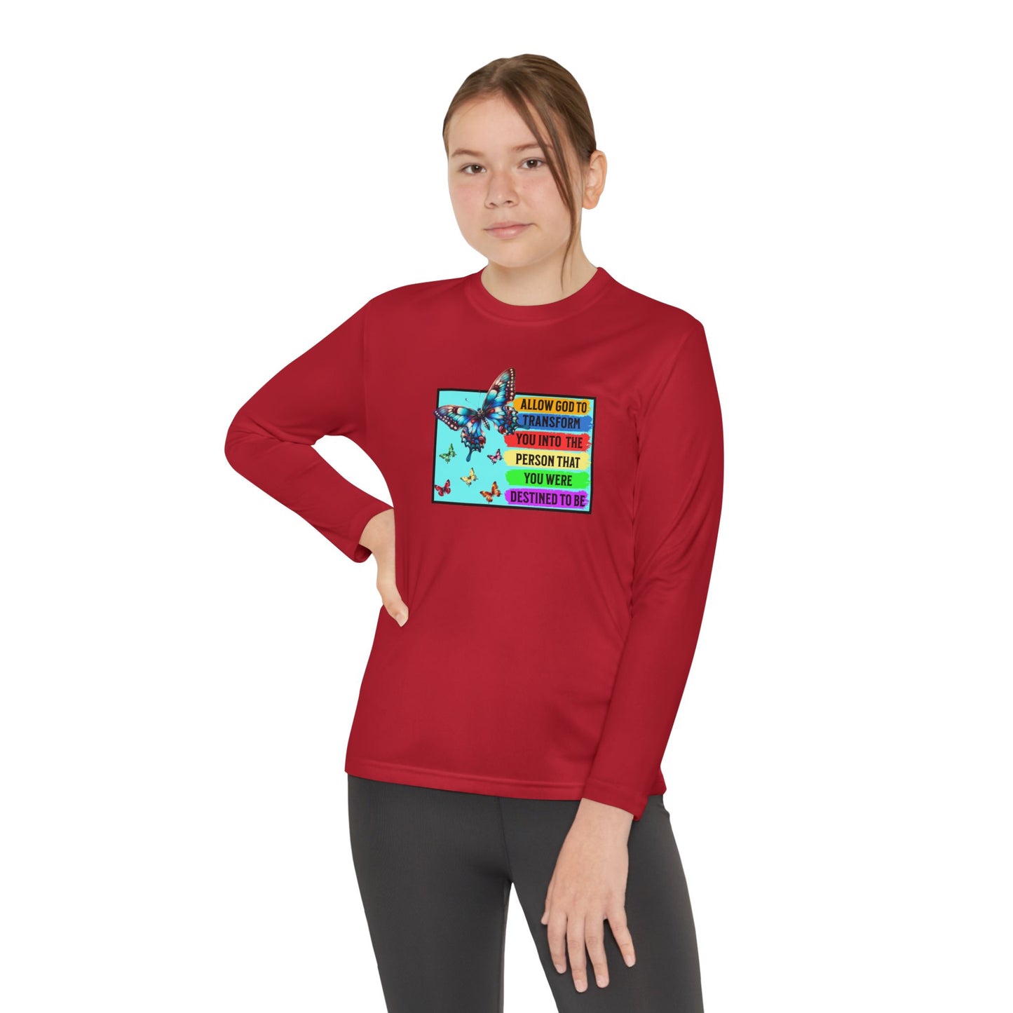 Allow God To Transform You, Youth Long Sleeve Tee — Christian, Faith-Based