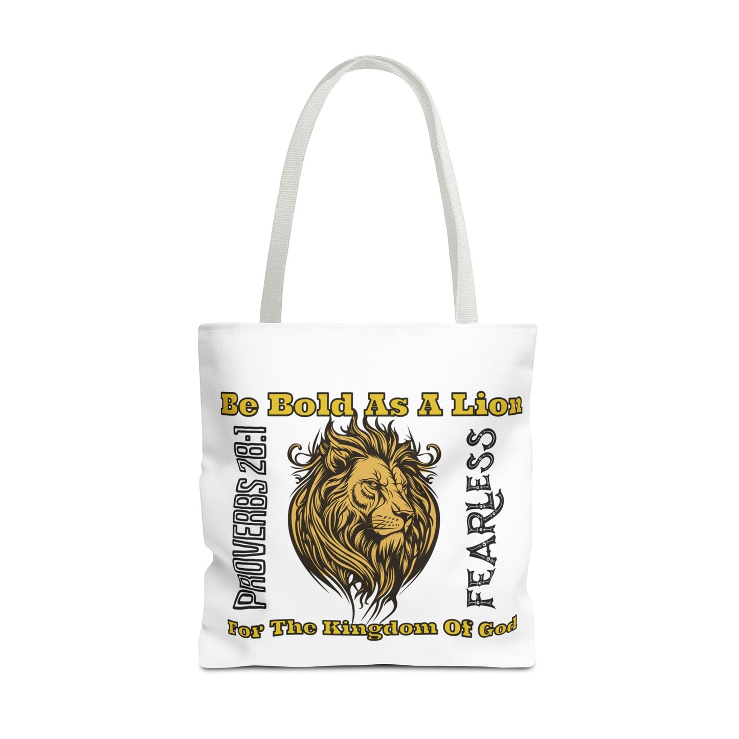 Be Bold as a Lion, Christian Tote Bag, Inspirational, Bible Faith