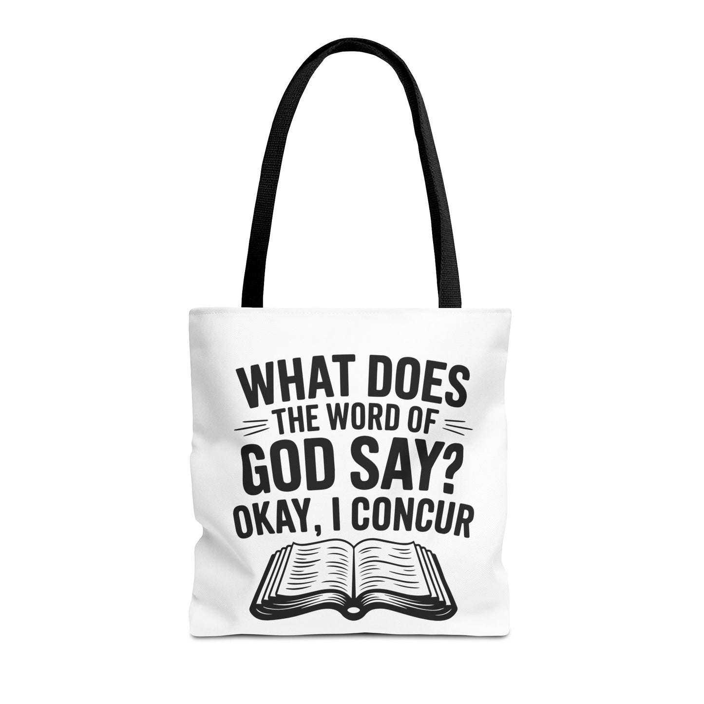 What Does The Word of God Say?, Christian Tote Bag, Inspirational, Bible Faith