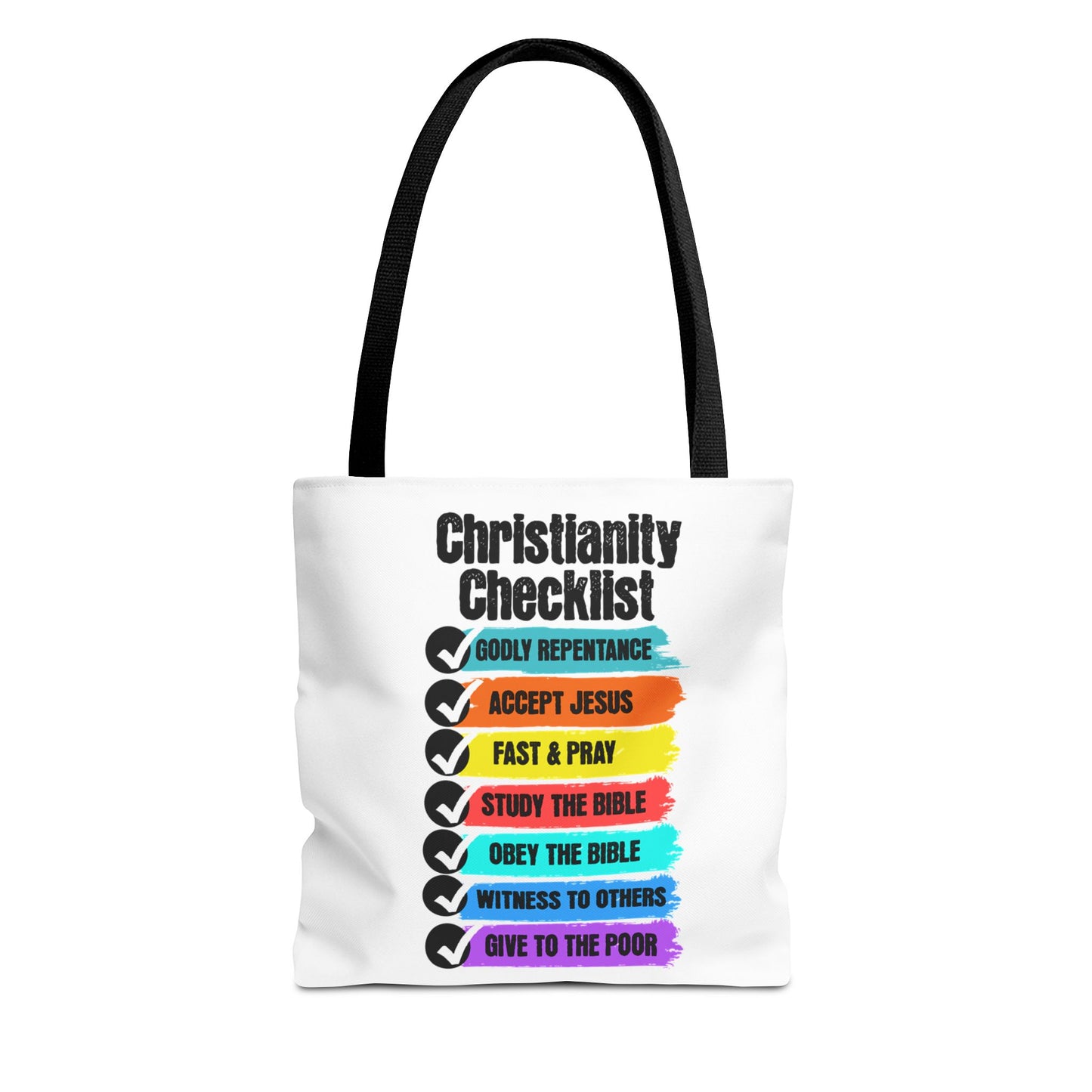 Christianity Checklist, Christian Tote Bag, Inspirational Christian Gift, Bible Faith