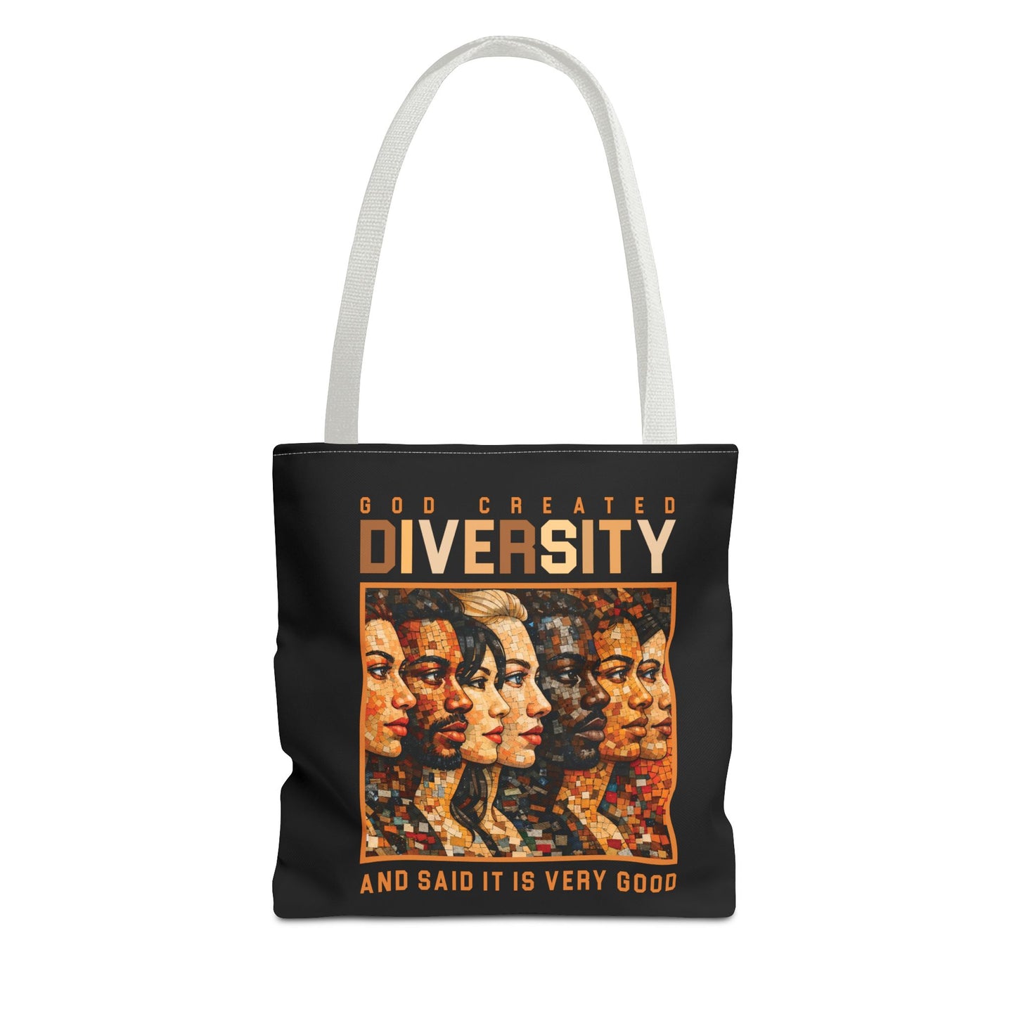 God Created Diversity, Christian Tote Bag, Inspirational, Bible Faith