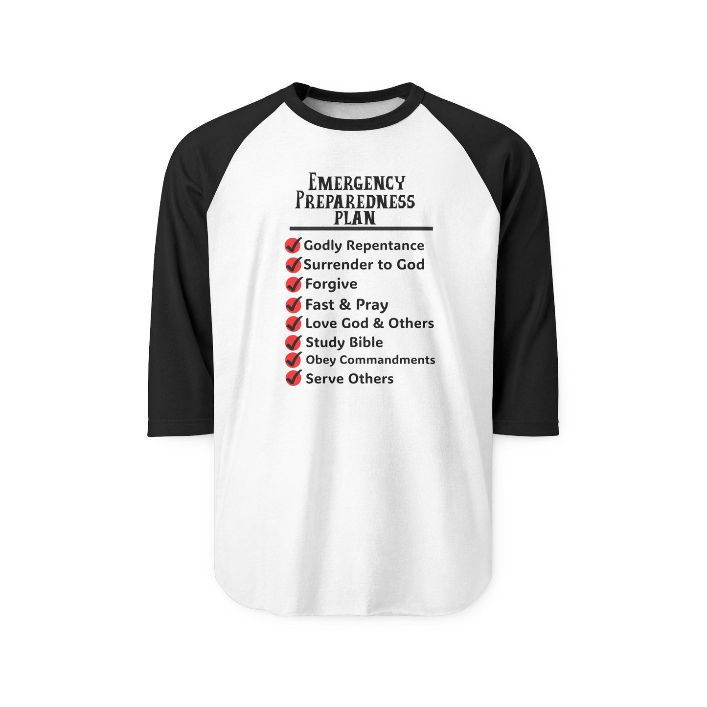 Emergency Preparedness Plan, Christian T-Shirt, Faith-Based