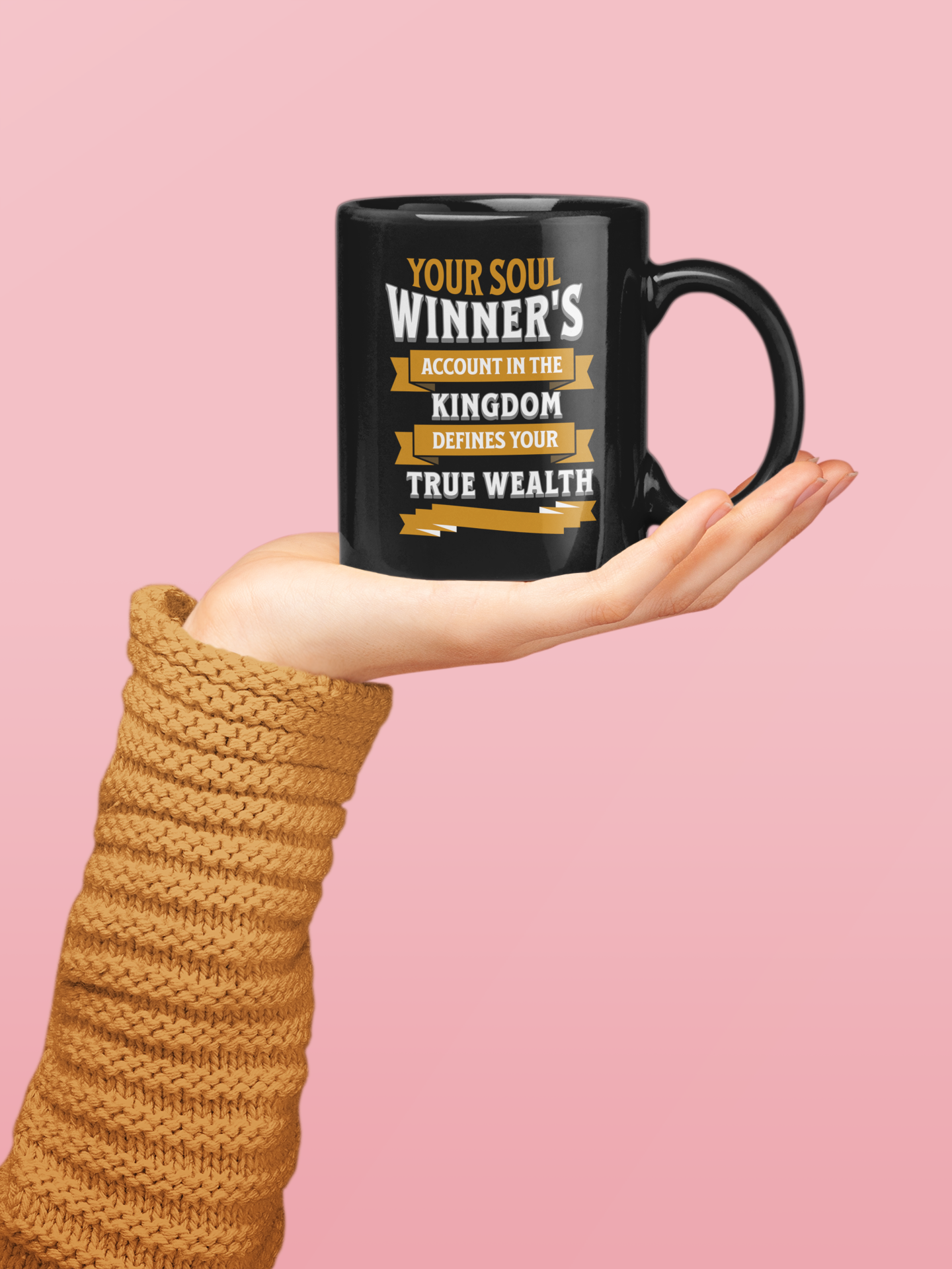 Your Soul Winner's Account Defines True Wealth, Christian Mug, Ceramic 11 oz, Faith-Based