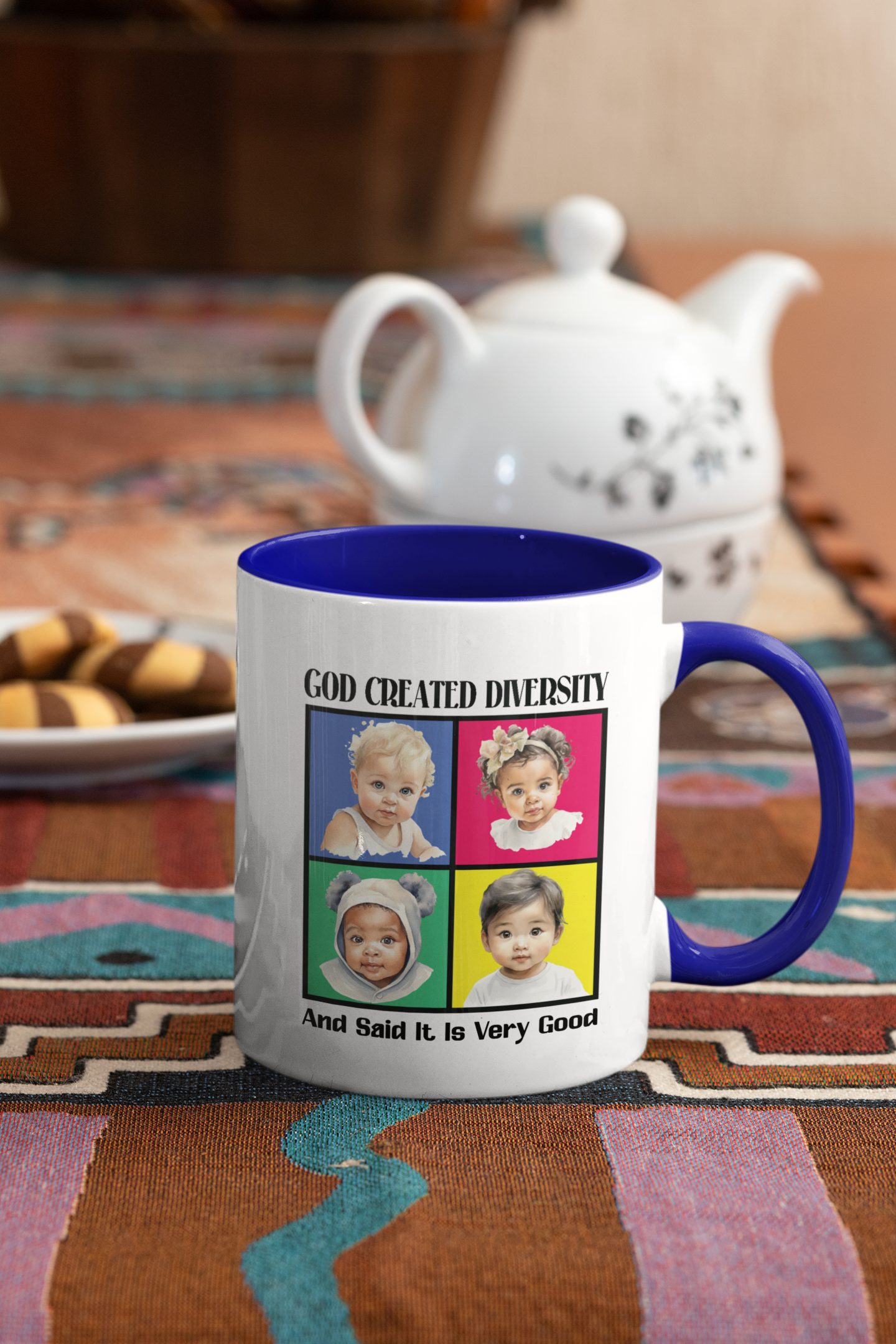 God Created Diversity and Said It Is Good, Christian Mug, Ceramic 11 oz Coffee Mug, Faith-Based