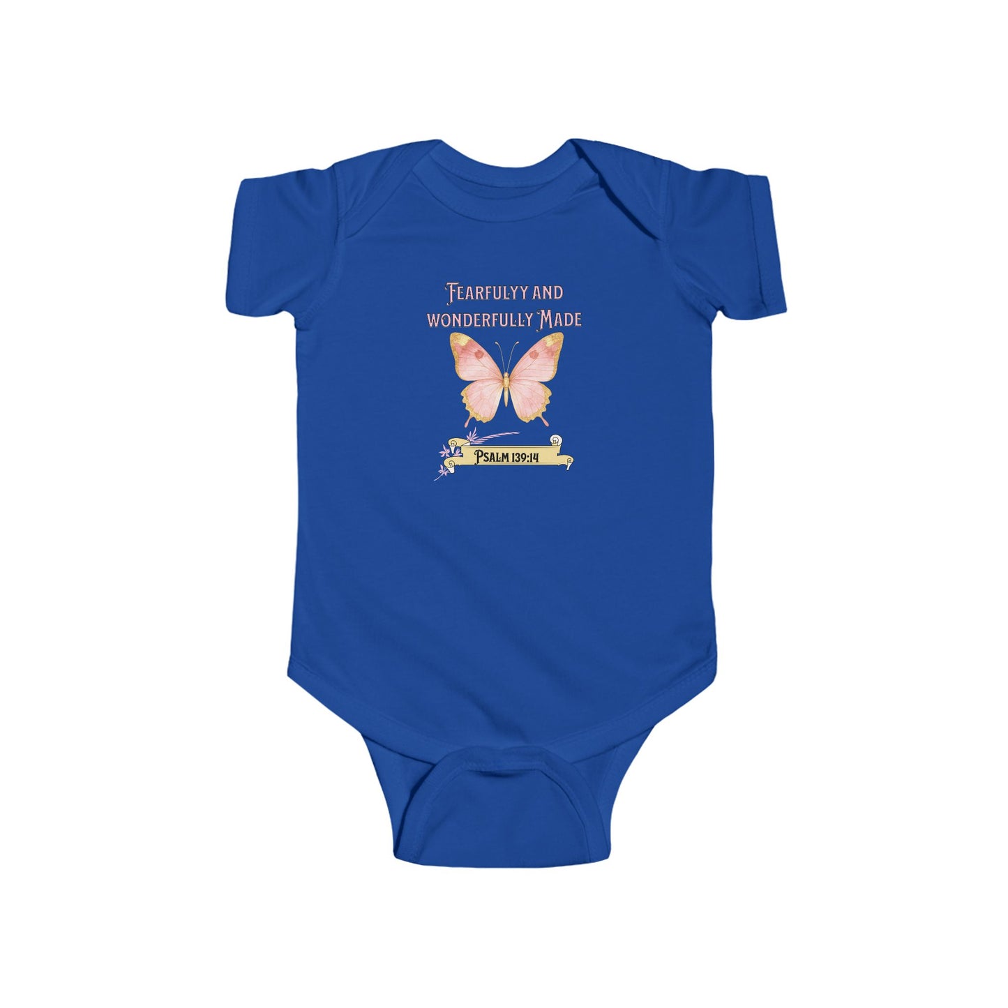 Fearfully and Wonderfully Made, Baby Onesie, Faith-Based, Butterfly