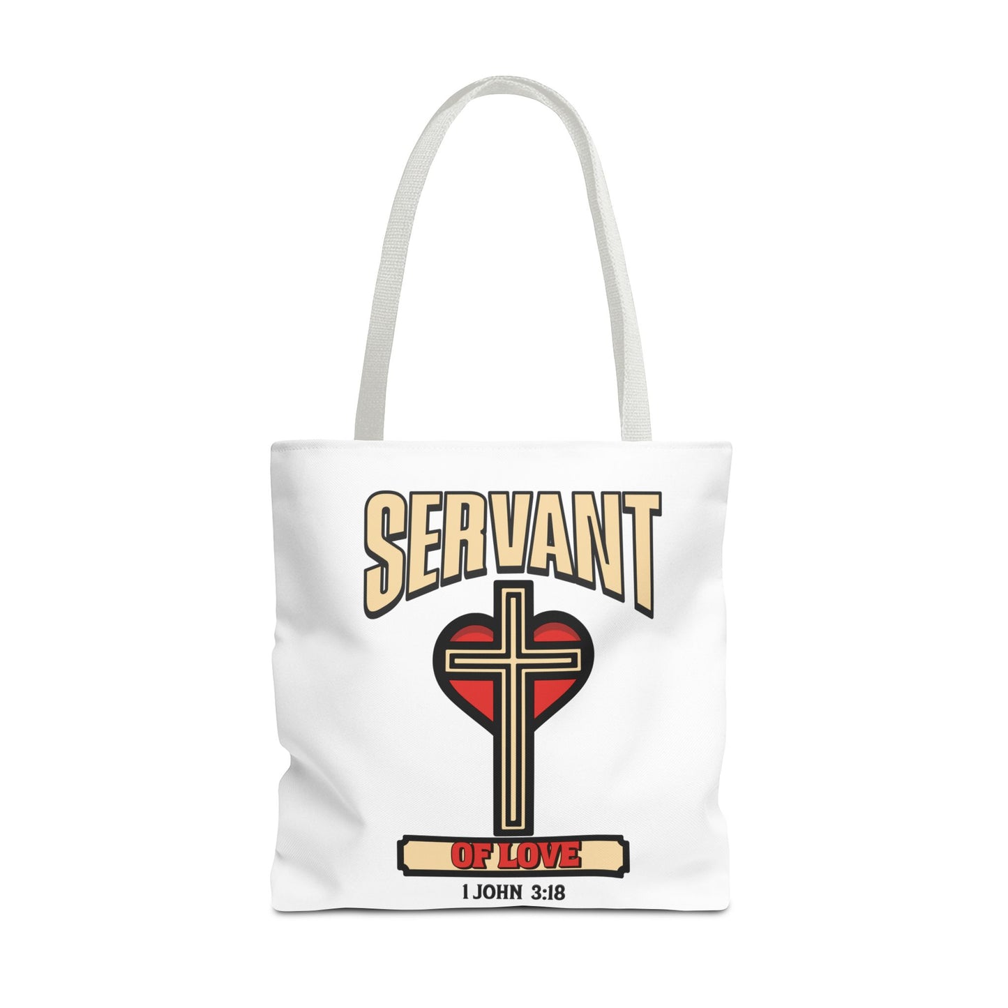Servant of Love, Christian Tote Bag, Inspirational Christian Gift, Bible Faith