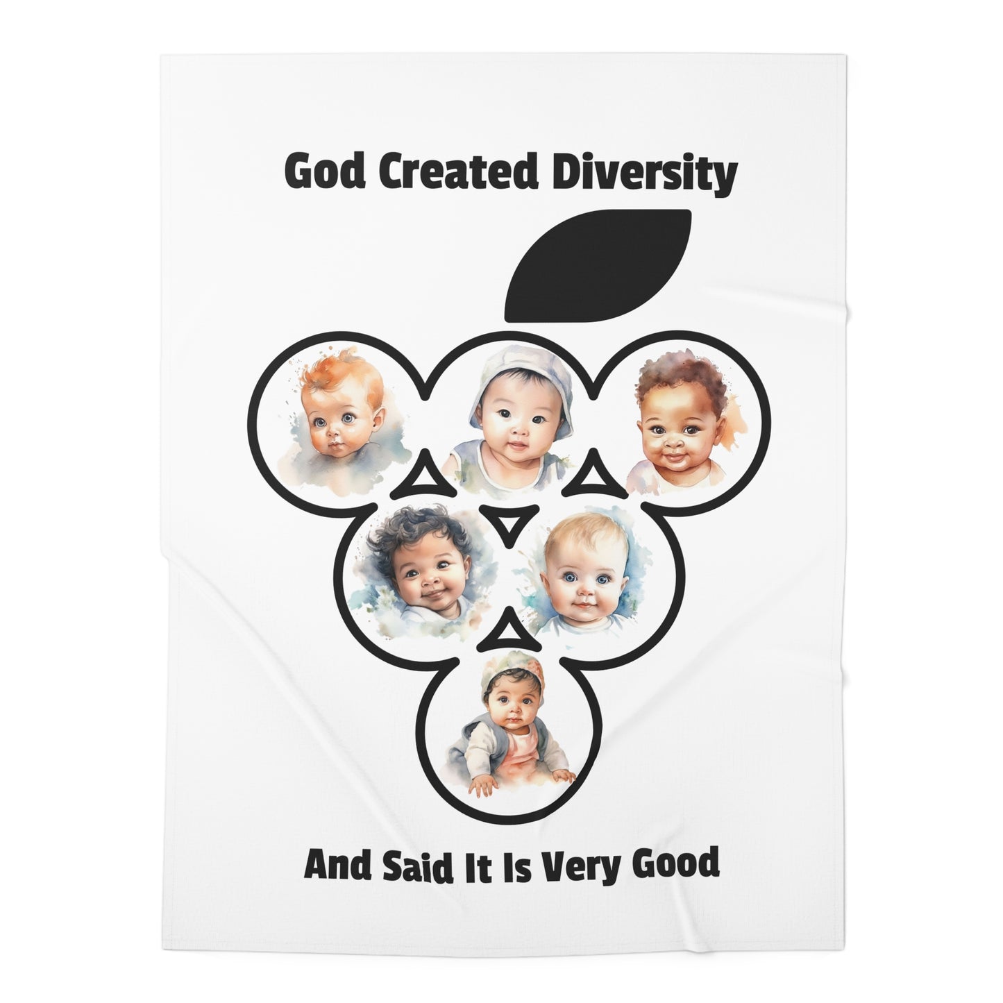 Baby Swaddle Blanket — "God Created Diversity" Multicultural Newborn Swaddle