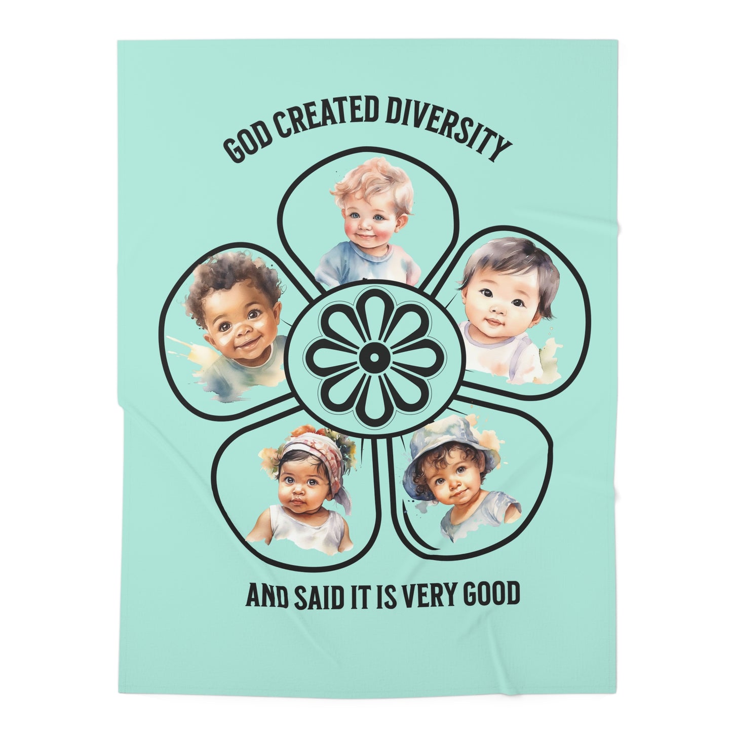 God Created Diversity Baby Swaddle Blanket – Multicultural Newborn Swaddle