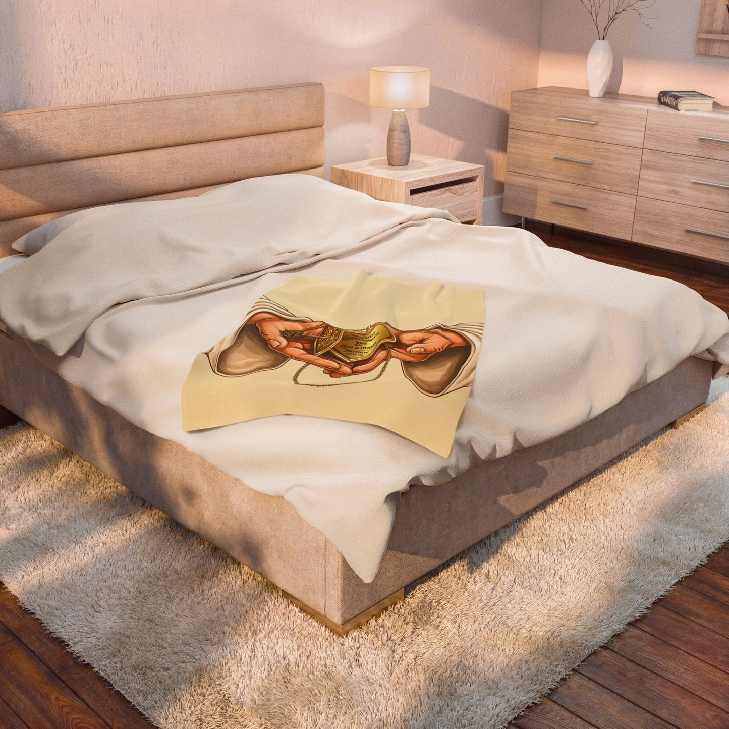 Greatest Commandments-Love God & Others (Color) Velveteen Plush Blanket-Faith Throw