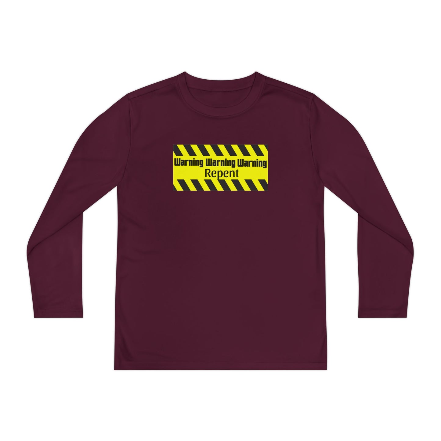 Warning-Warning-Warning-Repent, Youth Long Sleeve Tee — Christian, Faith-Based