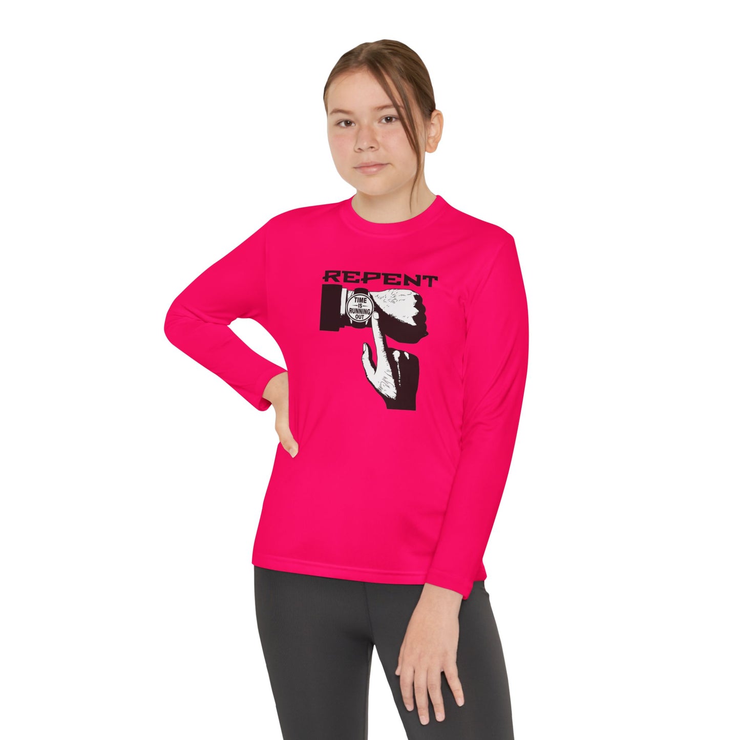 Time is Running Out, Youth Long Sleeve Tee — Christian, Faith-Based
