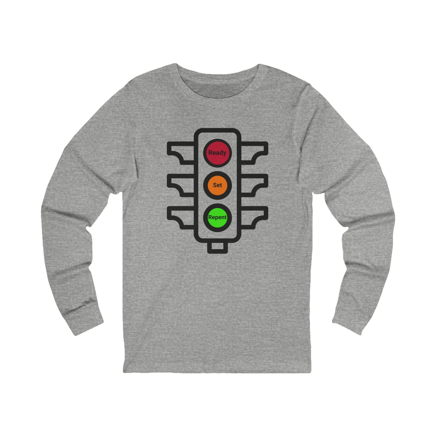 Ready-Set-Repent, Long Sleeve Tee — Faith-Based Christian Message Shirt