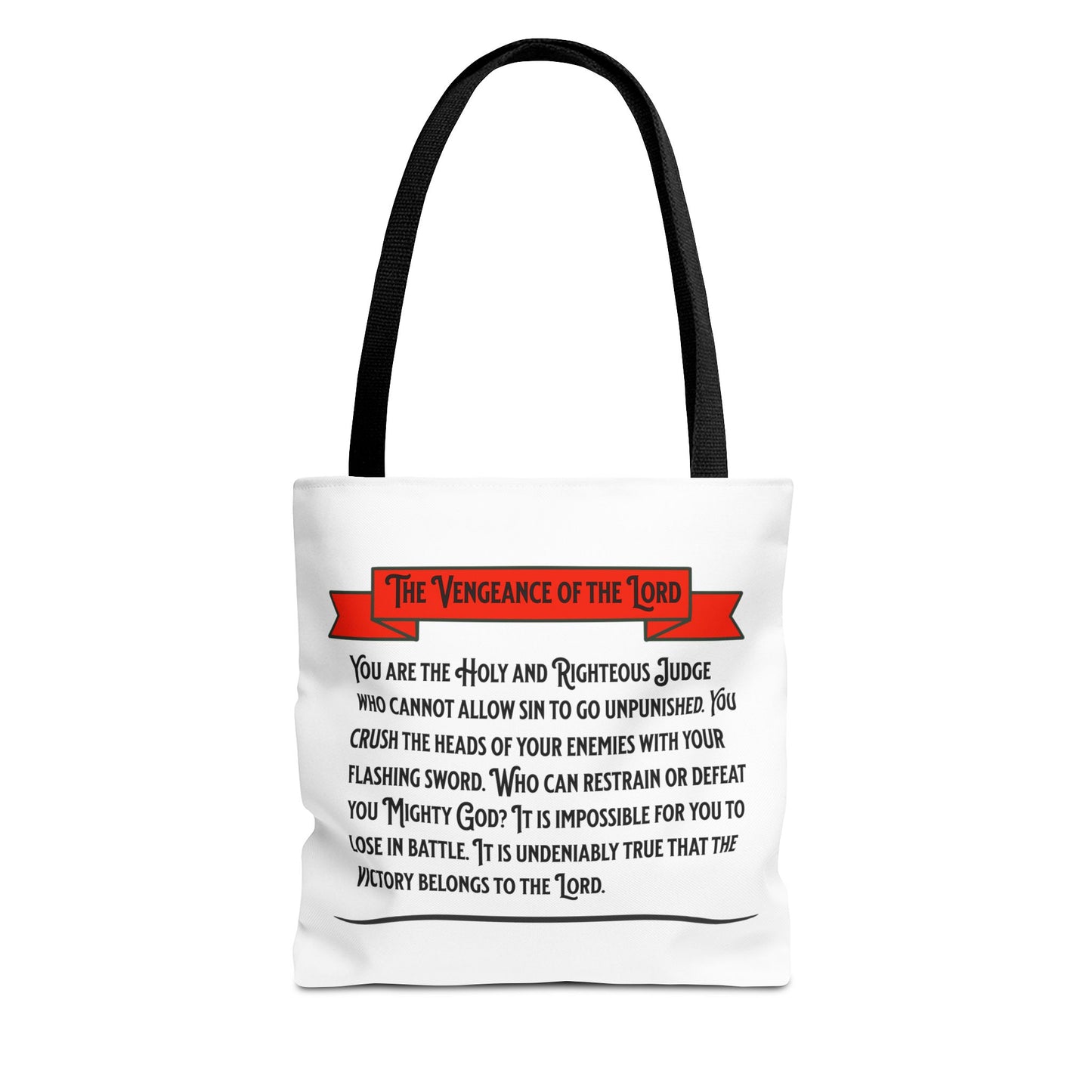 The Vengeance of the Lord, Christian Tote Bag, Inspirational Christian Gift, Bible Faith