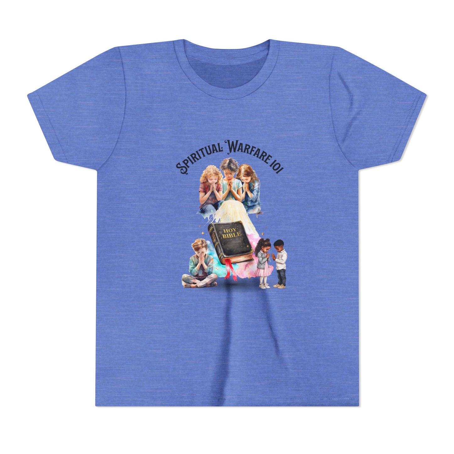 Spiritual Warfare Youth Tee — Kids Christian Prayer & Bible Design, Faith-Based