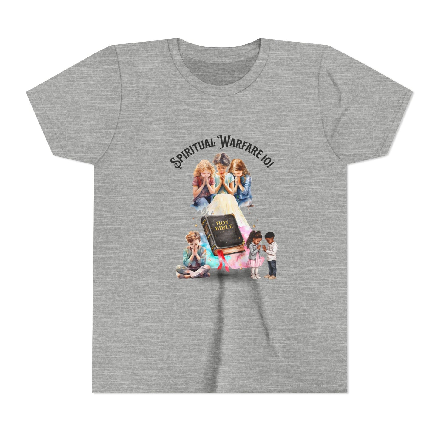 Spiritual Warfare Youth Tee — Kids Christian Prayer & Bible Design, Faith-Based