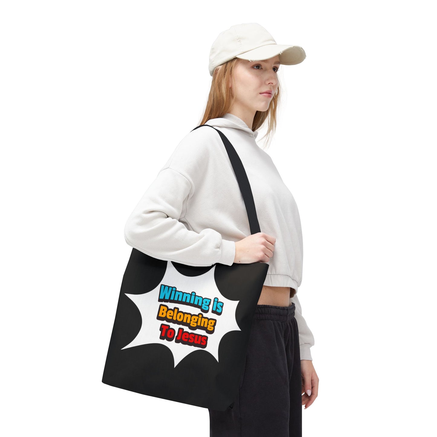 Winning is Belonging to Jesus Tote, Christian Tote Bag, Inspirational Christian Gift