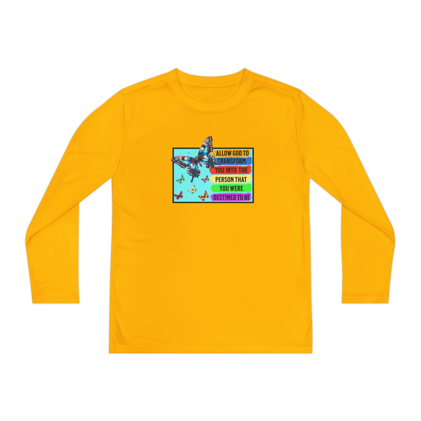 Allow God To Transform You, Youth Long Sleeve Tee — Christian, Faith-Based