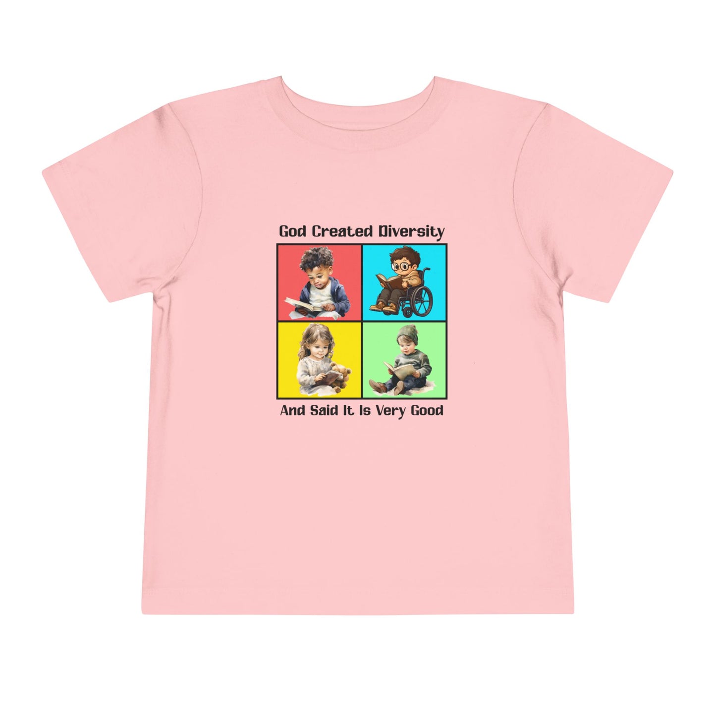 Toddler Short Sleeve Tee, Christian, Faith-Based, Diversity Design,