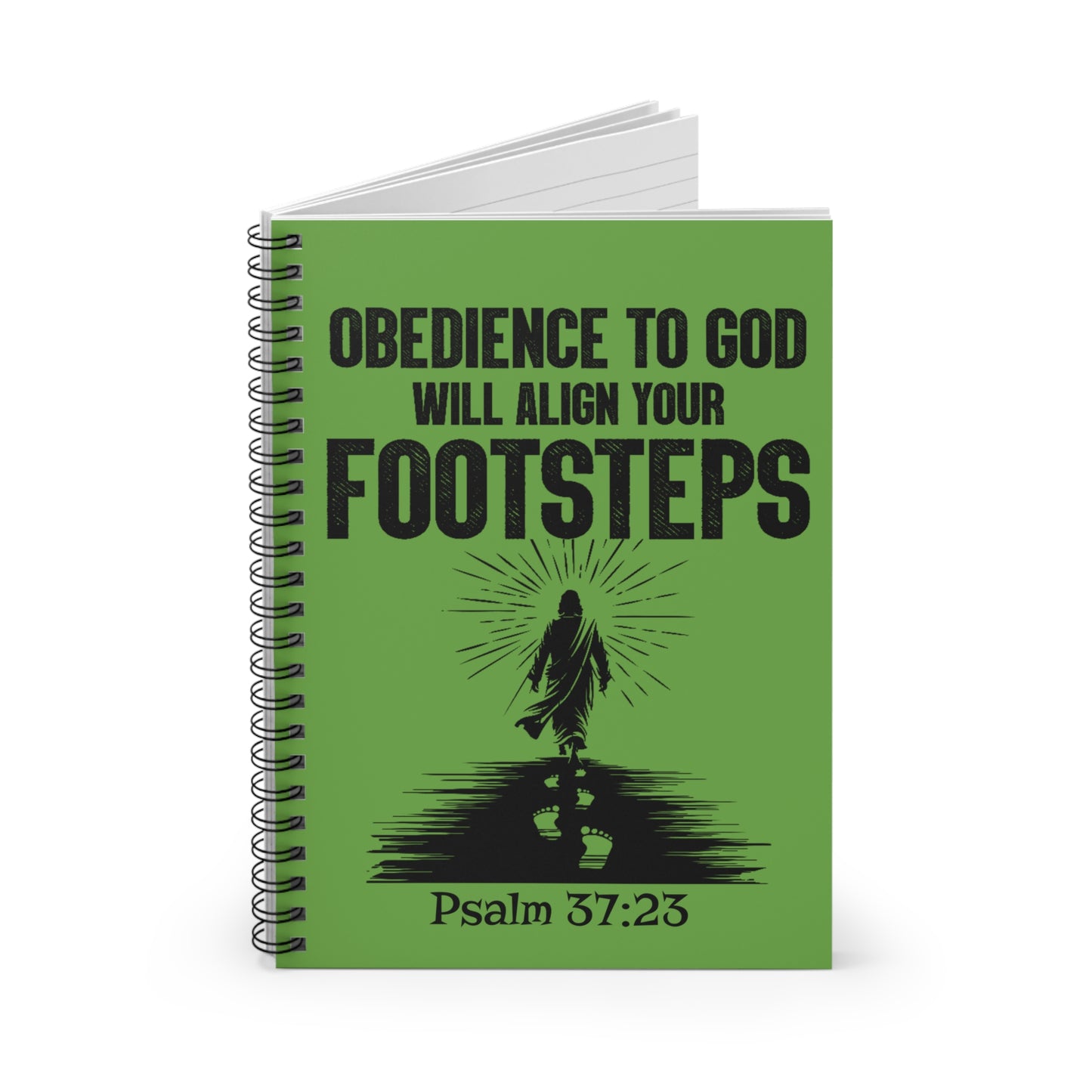 Obedience to God Will Align Your Footstep-Spiral Ruled Journal for Positivity & Gifts