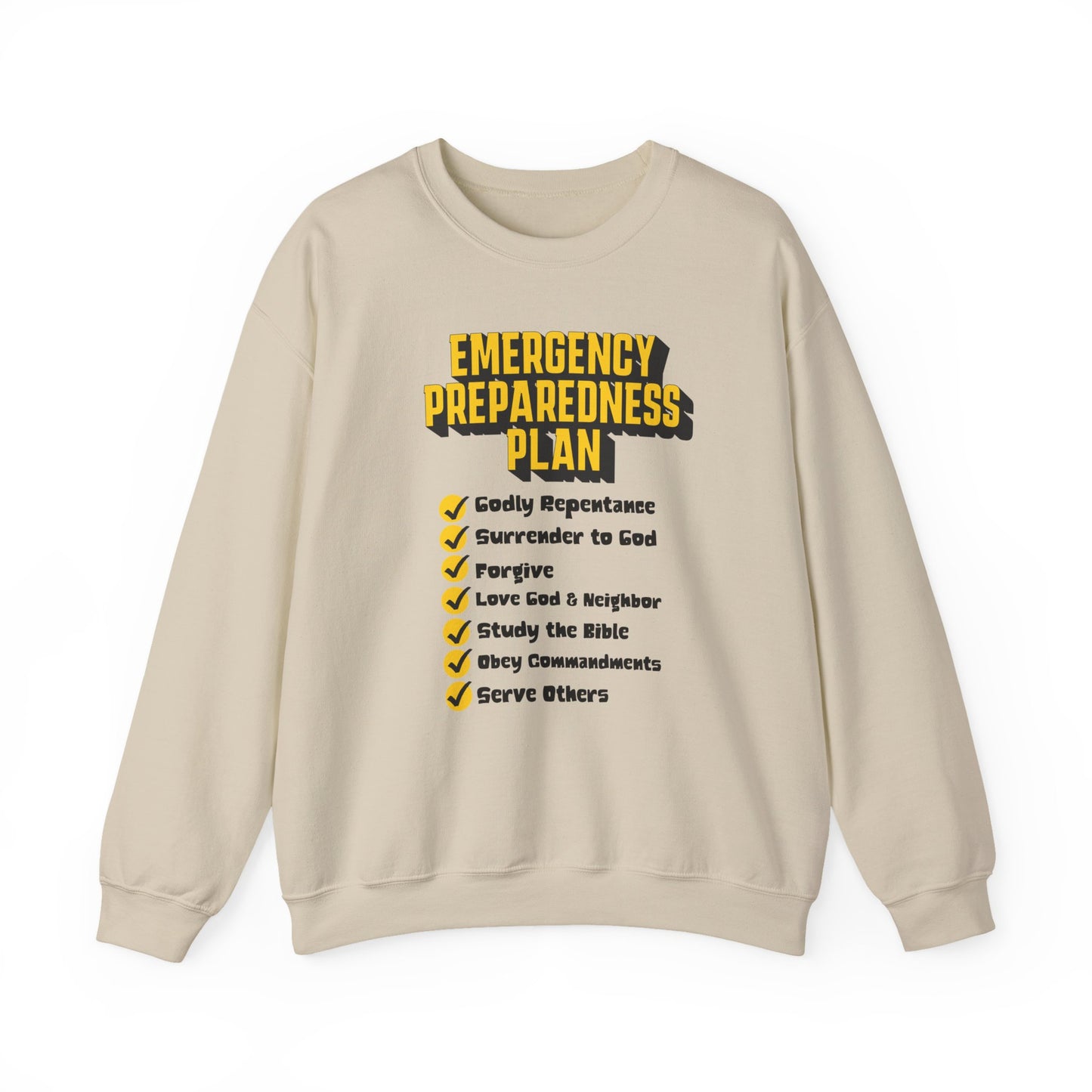 Emergency Preparedness Plan, Faith-Based, Repentance, Unisex Heavy Blend Sweatshirt