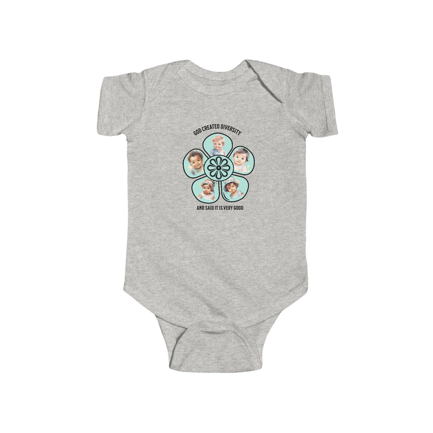 Baby Onesie, God Created Diversity, Christian, Faith-Based