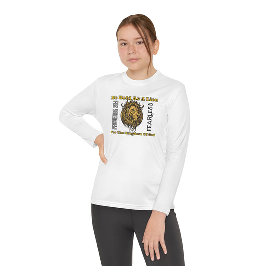 Be Bold As A Lion, Youth Long Sleeve Tee — Christian, Faith-Based