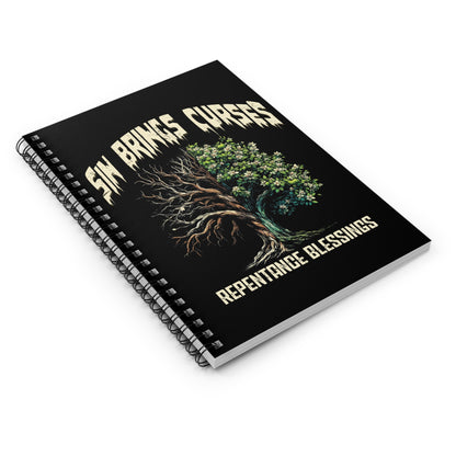 Sin Brings Curses — Spiral Ruled Journal for Positivity & Gifts