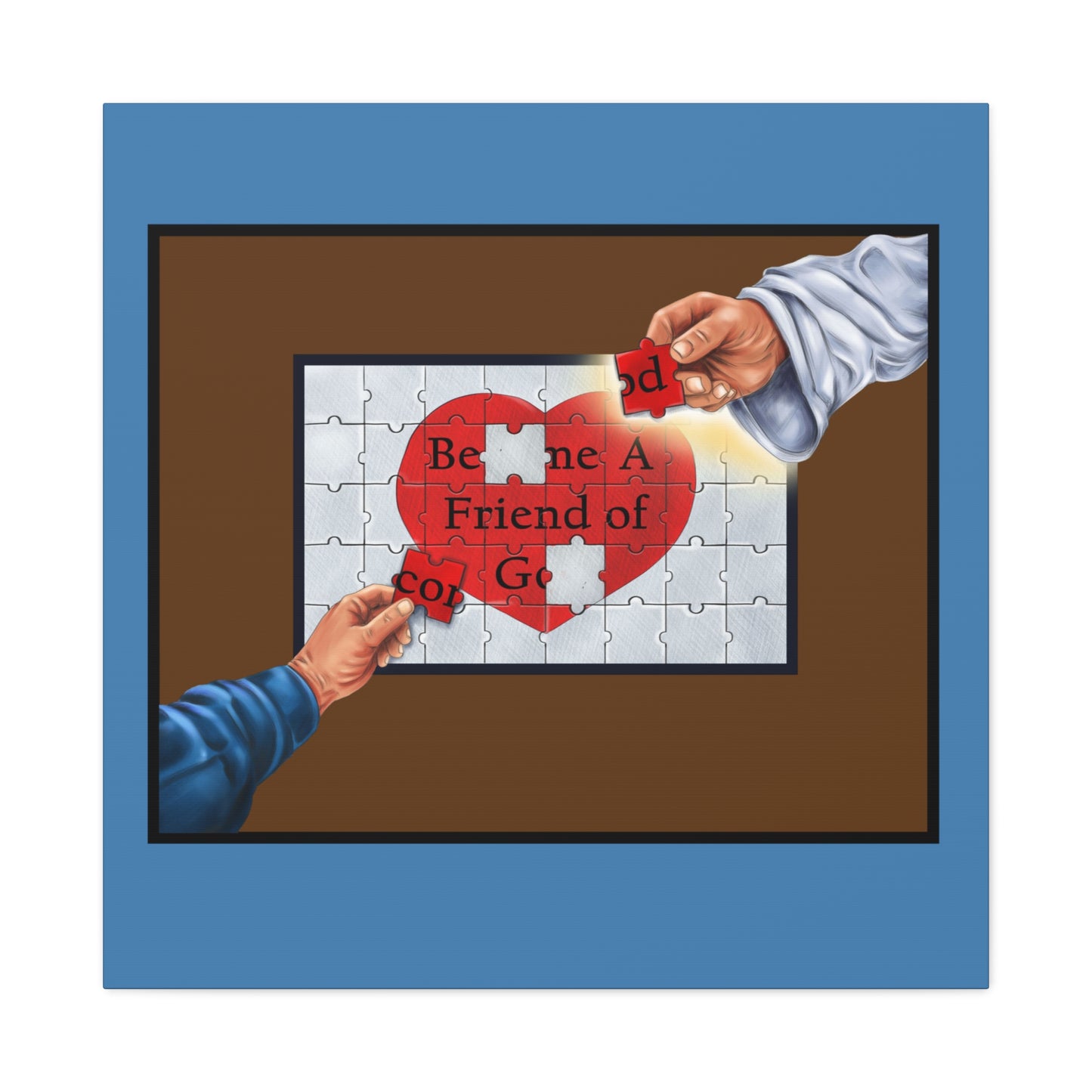 Matte Canvas, Stretched, Become a Friend of God Puzzle Design, Faith-Based, Christian