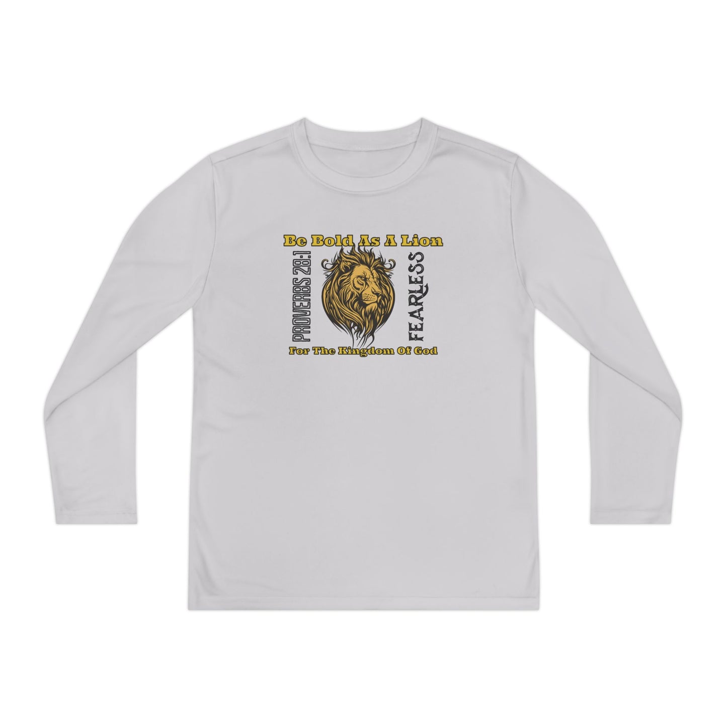 Be Bold As A Lion, Youth Long Sleeve Tee — Christian, Faith-Based