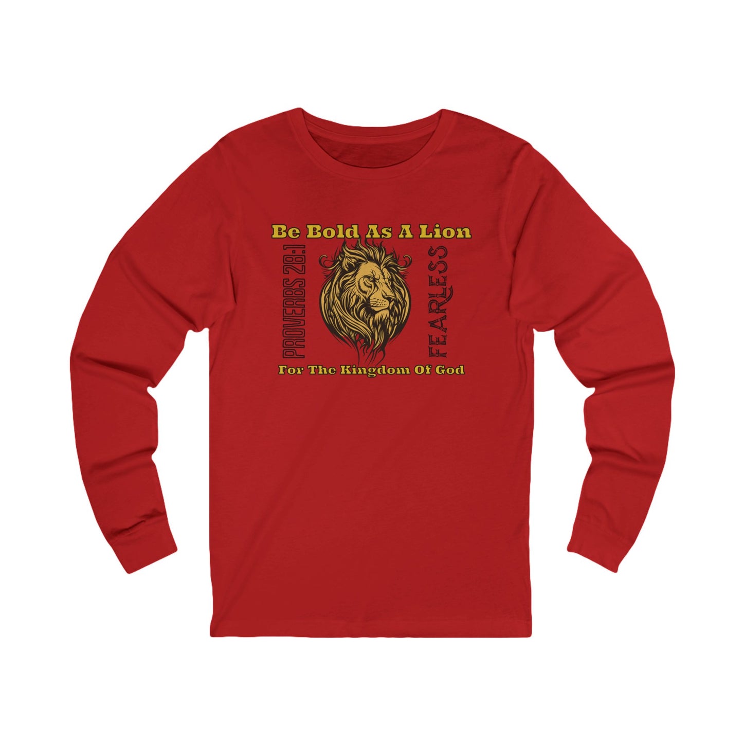 Be Bold as a Lion for the Kingdom of God, Long Sleeve Tee — Faith-Based Christian Message Shirt