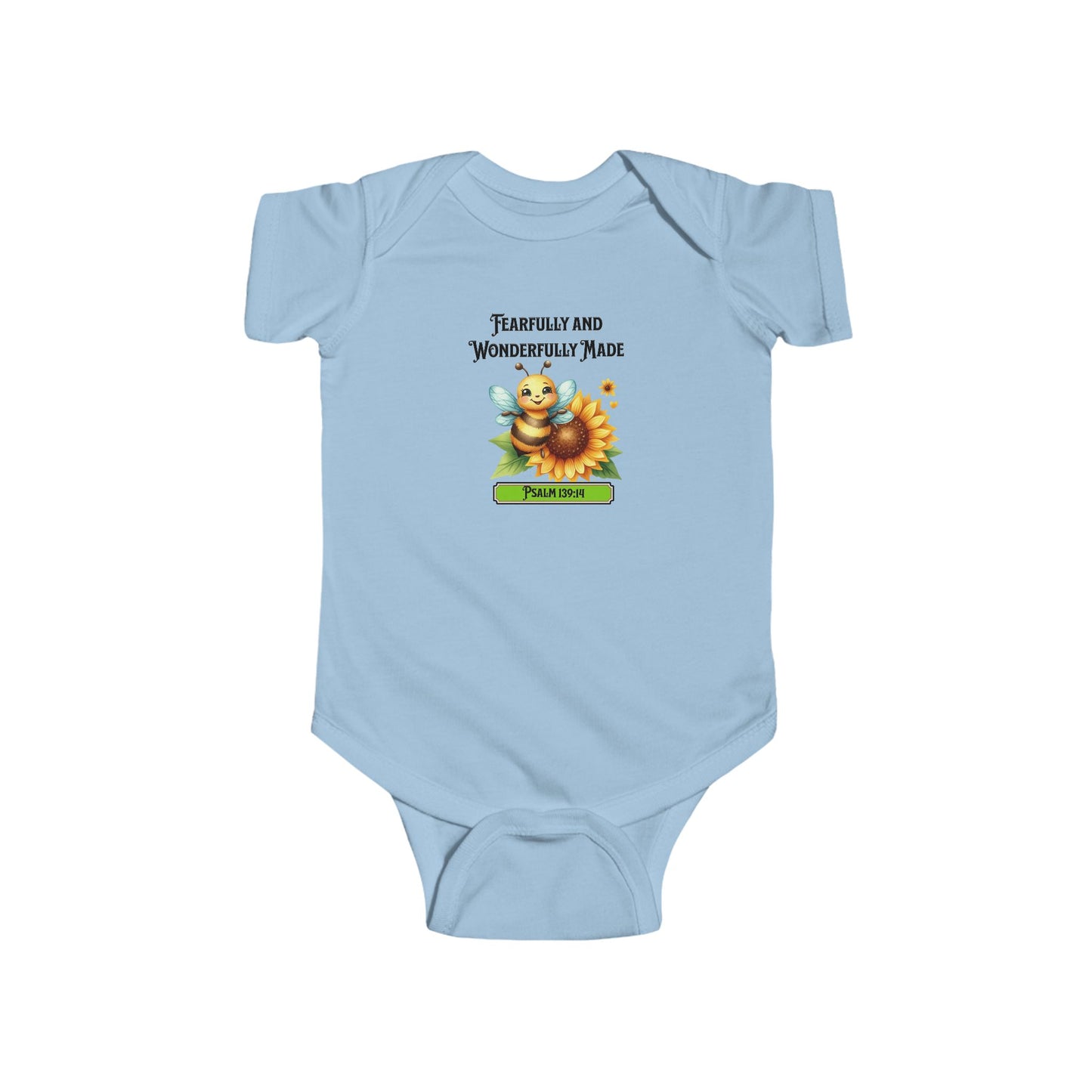 Fearfully and Wonderfully Made, Baby Onesie, Faith-Based, Bumble Bee