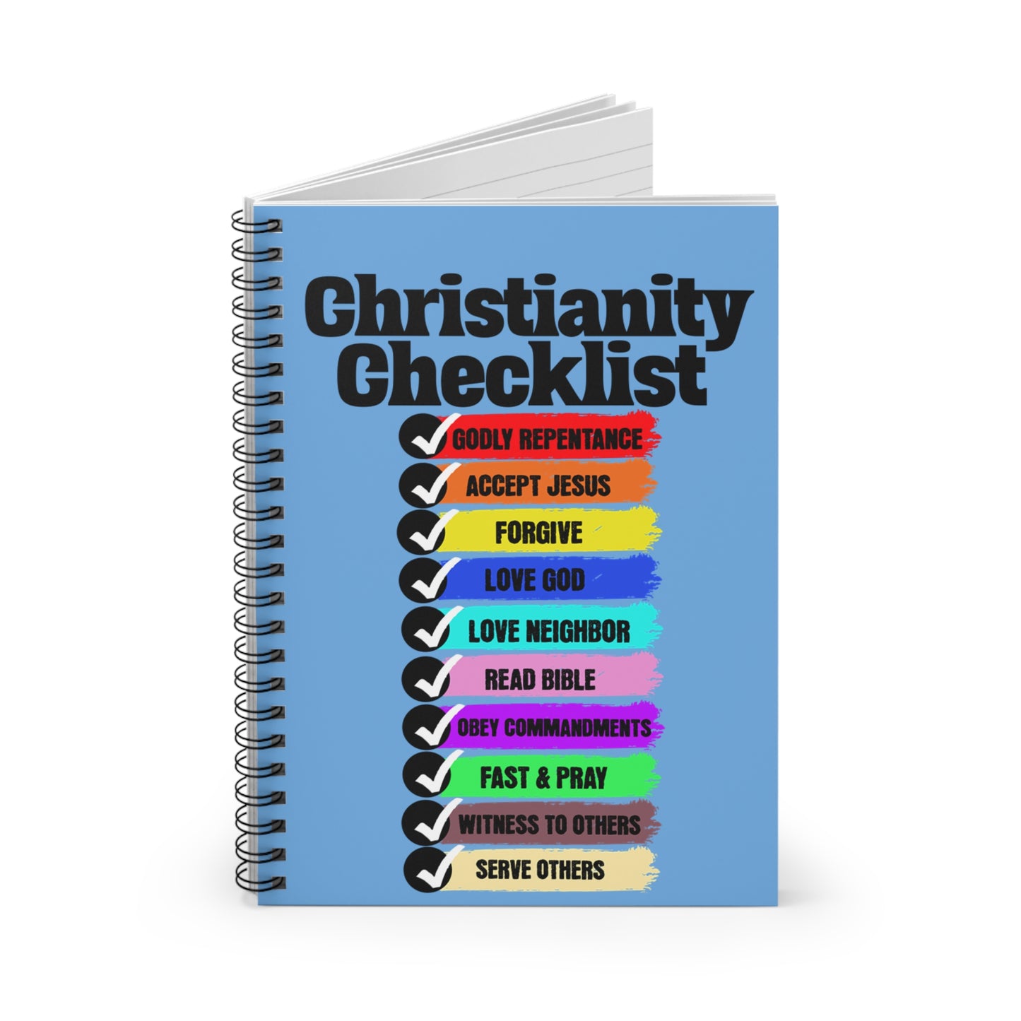 Christianity Checklist — Spiral Ruled Journal for Positivity & Gifts