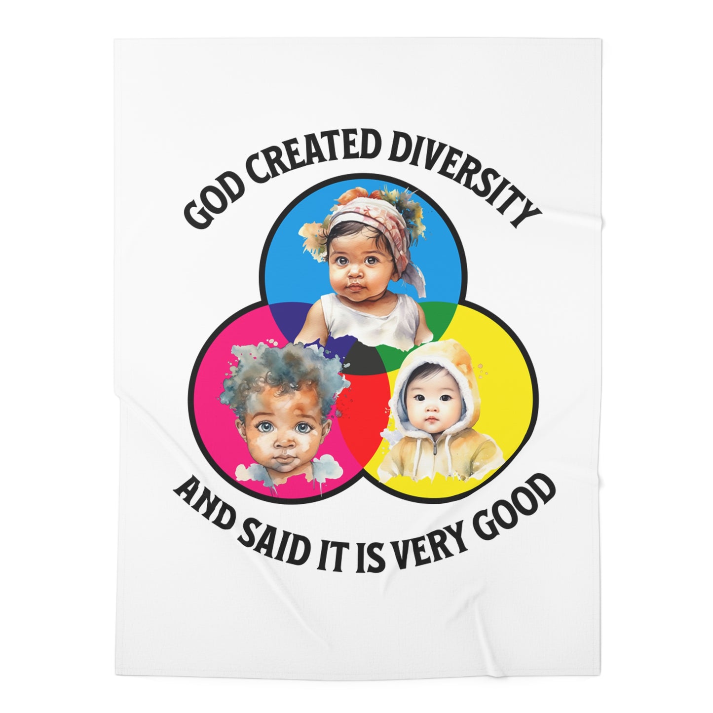 Baby Swaddle Blanket, Diversity, Color Circle Design, Faith-Based