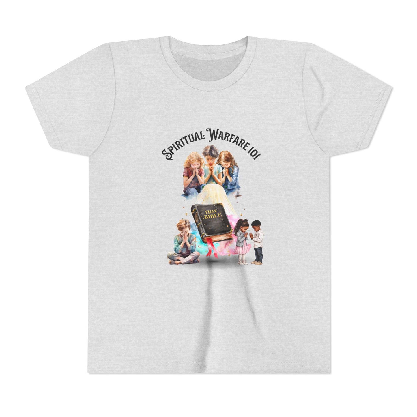 Spiritual Warfare Youth Tee — Kids Christian Prayer & Bible Design, Faith-Based