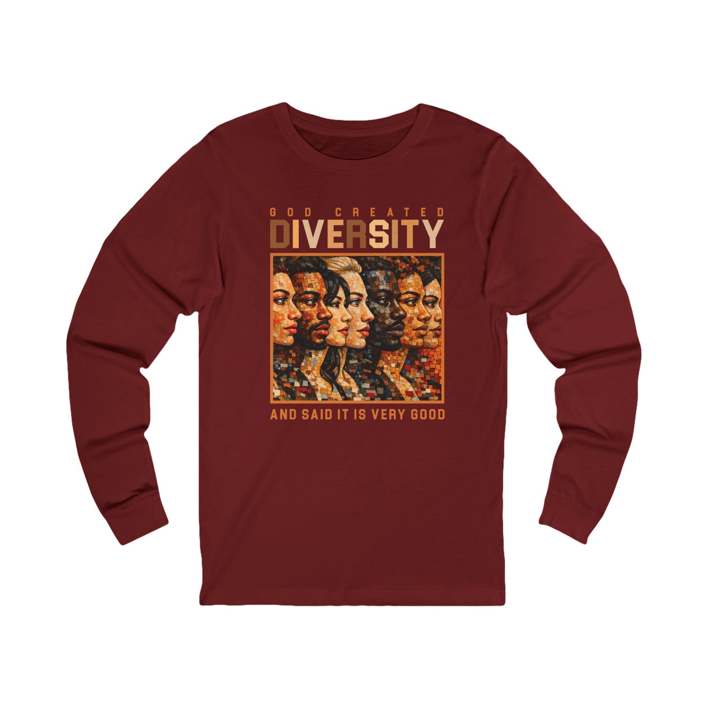 God Created Diversity, Long Sleeve Tee — Faith-Based Christian Message Shirt
