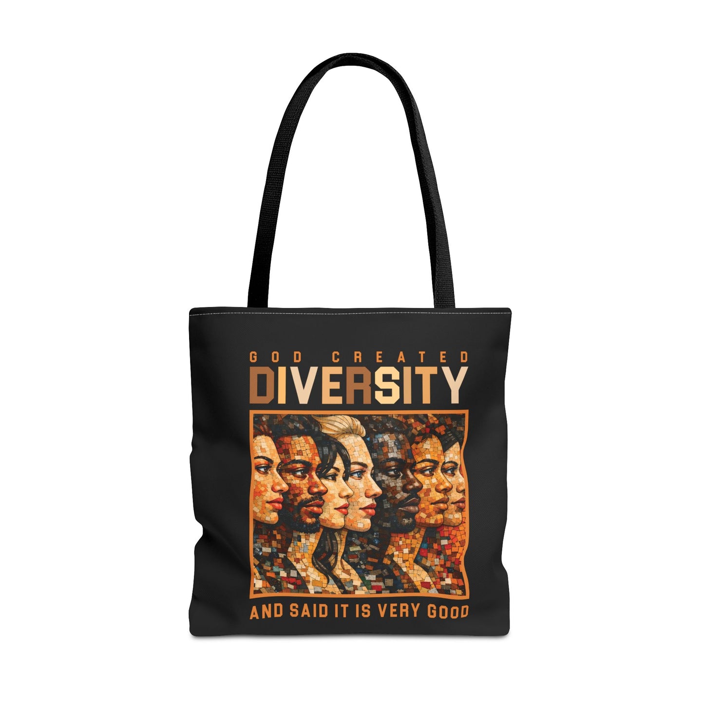 God Created Diversity, Christian Tote Bag, Inspirational, Bible Faith