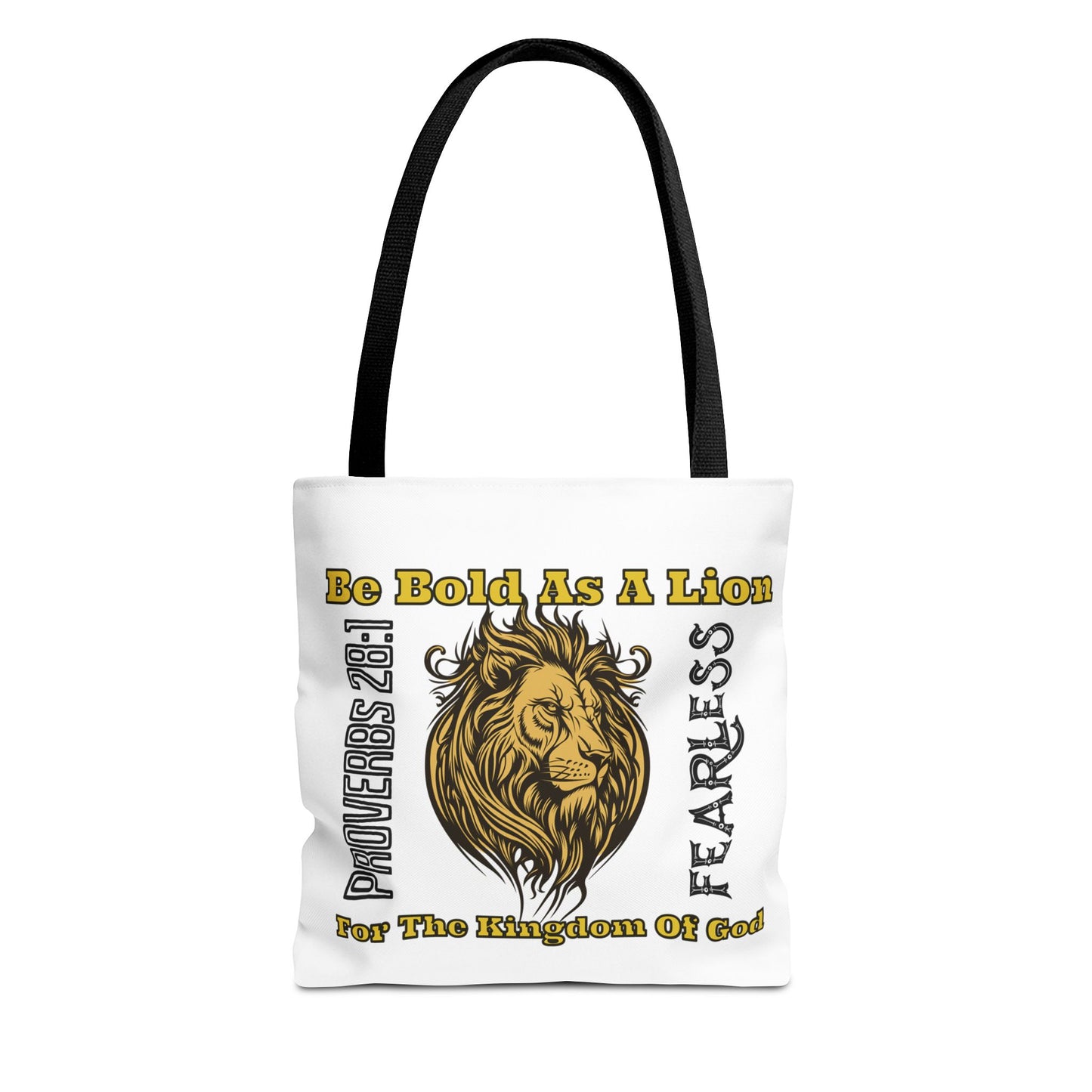Be Bold as a Lion, Christian Tote Bag, Inspirational, Bible Faith