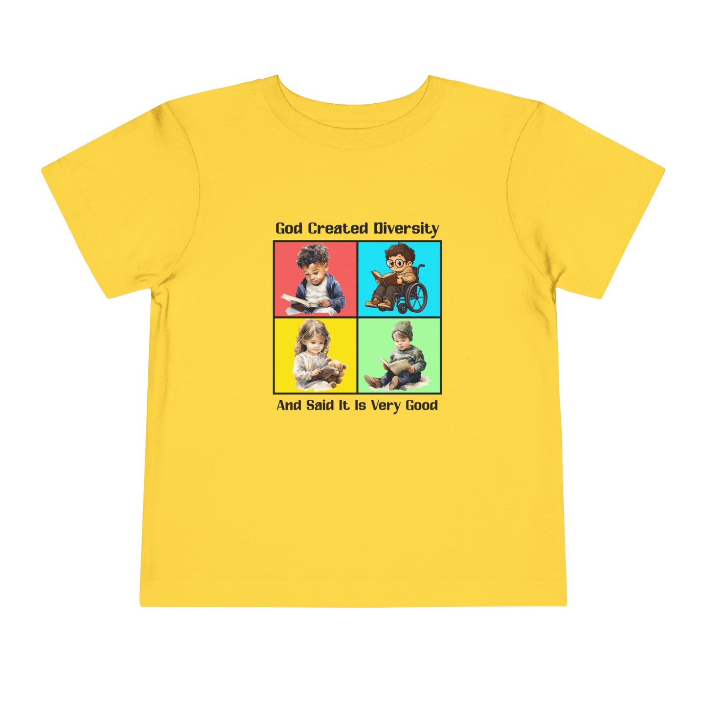 Toddler Short Sleeve Tee, Christian, Faith-Based, Diversity Design,