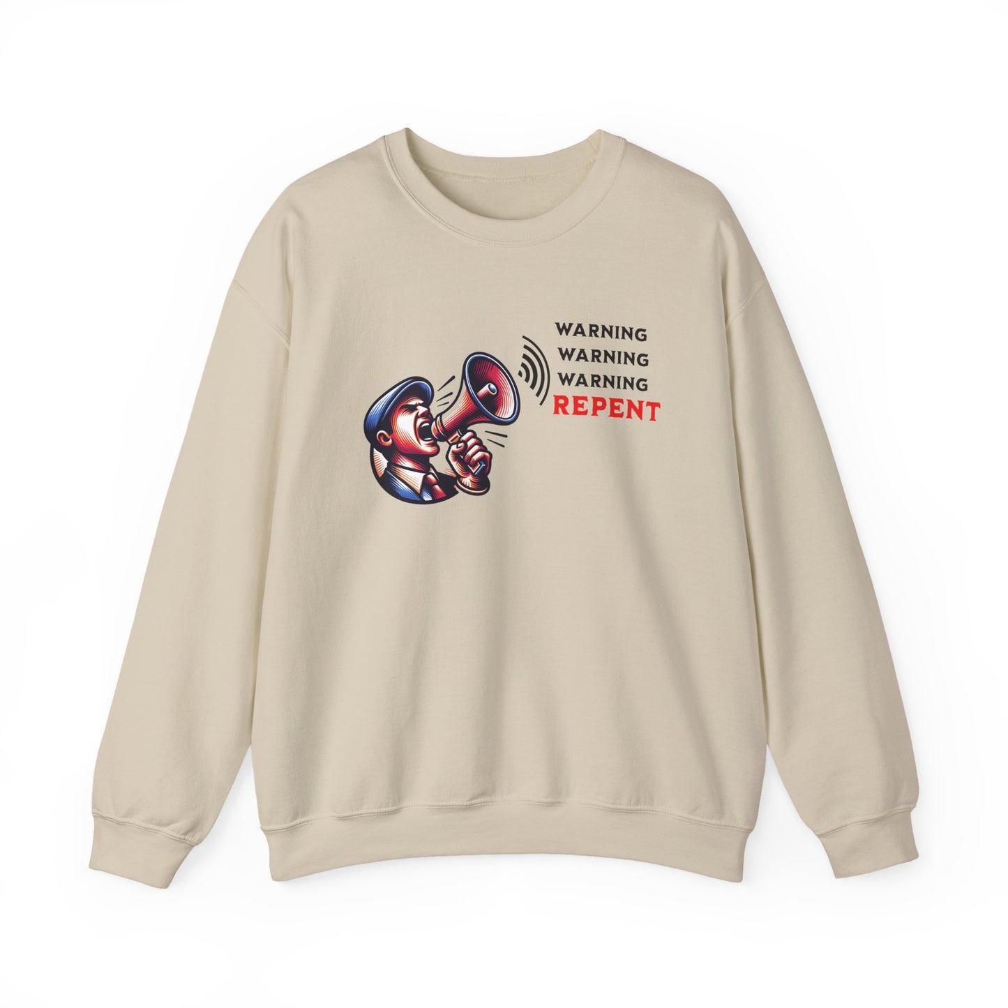 Warning, Warning, Warning, Repent, Faith-Based, Repentance, Unisex Heavy Blend Sweatshirt