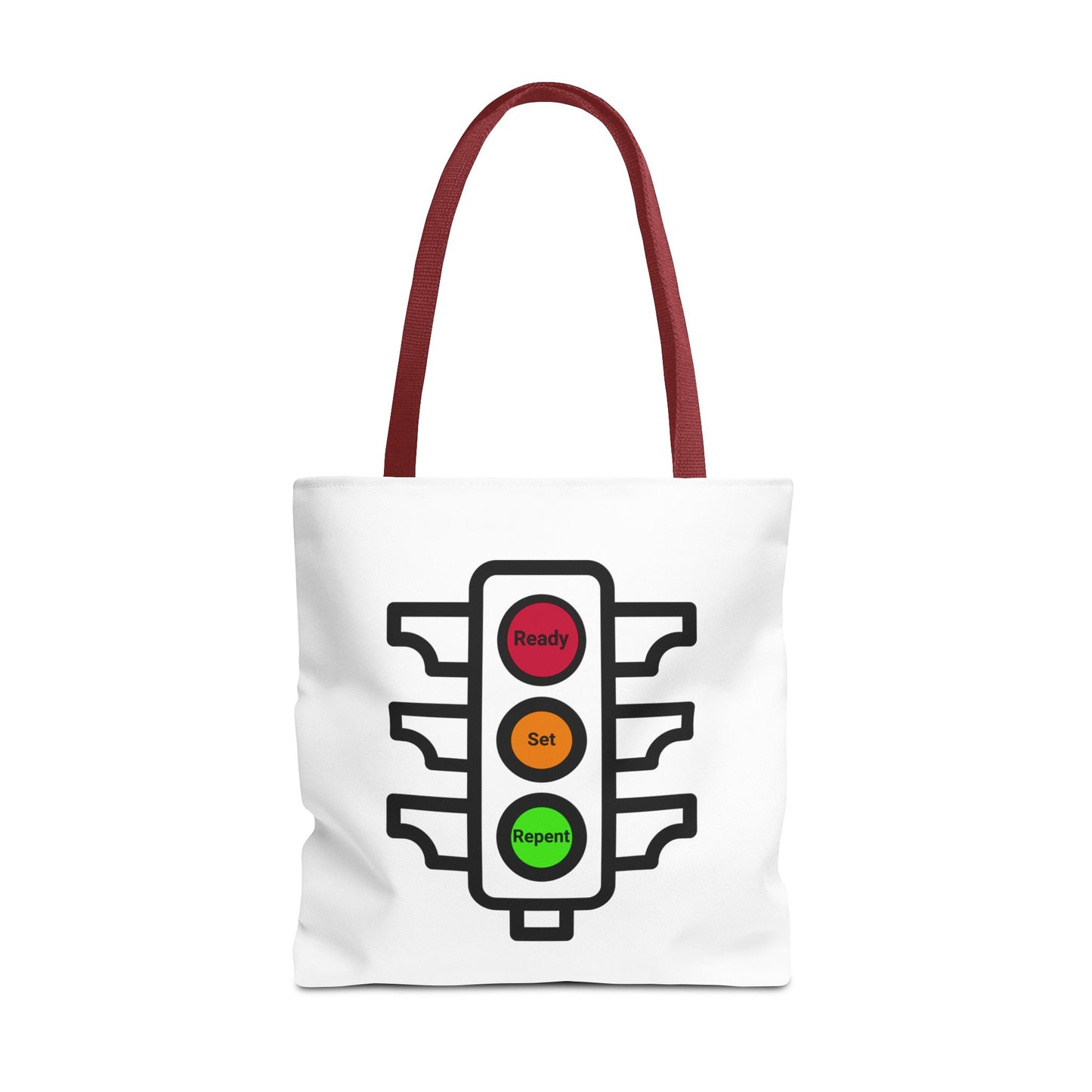 Ready-Set-Repent Tote, Christian Tote Bag, Inspirational Christian Gift, Bible Faith