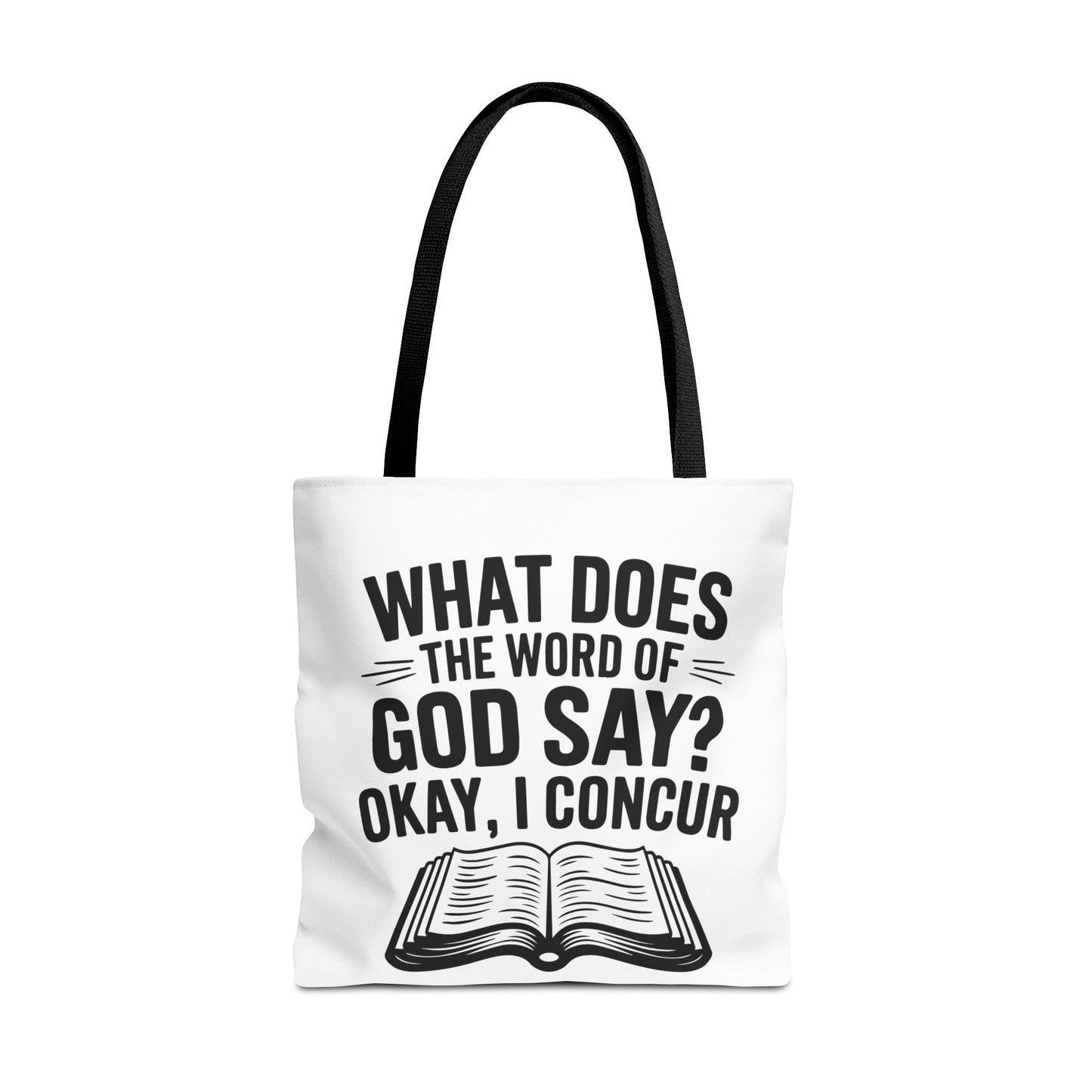 What Does The Word of God Say?, Christian Tote Bag, Inspirational, Bible Faith