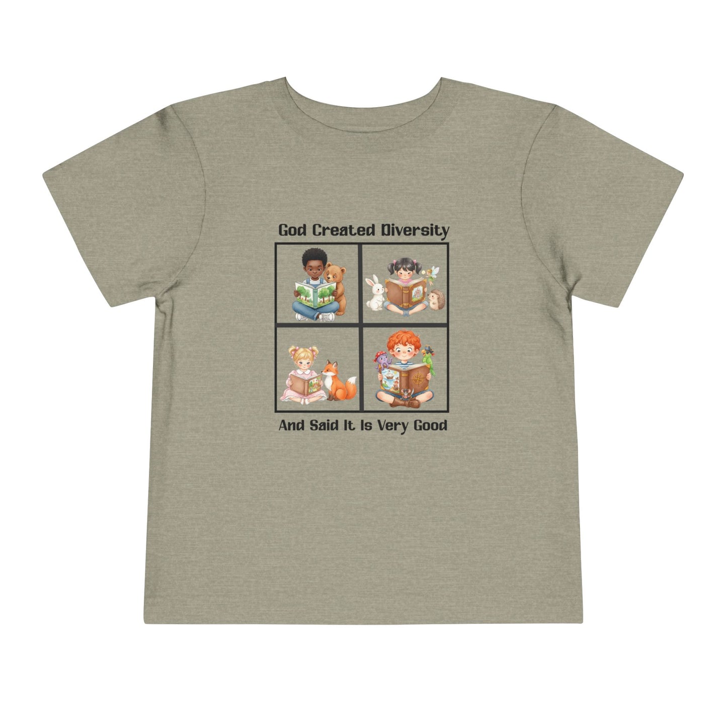 Toddler Short Sleeve Tee, Christian, Faith-Based, Diversity Design