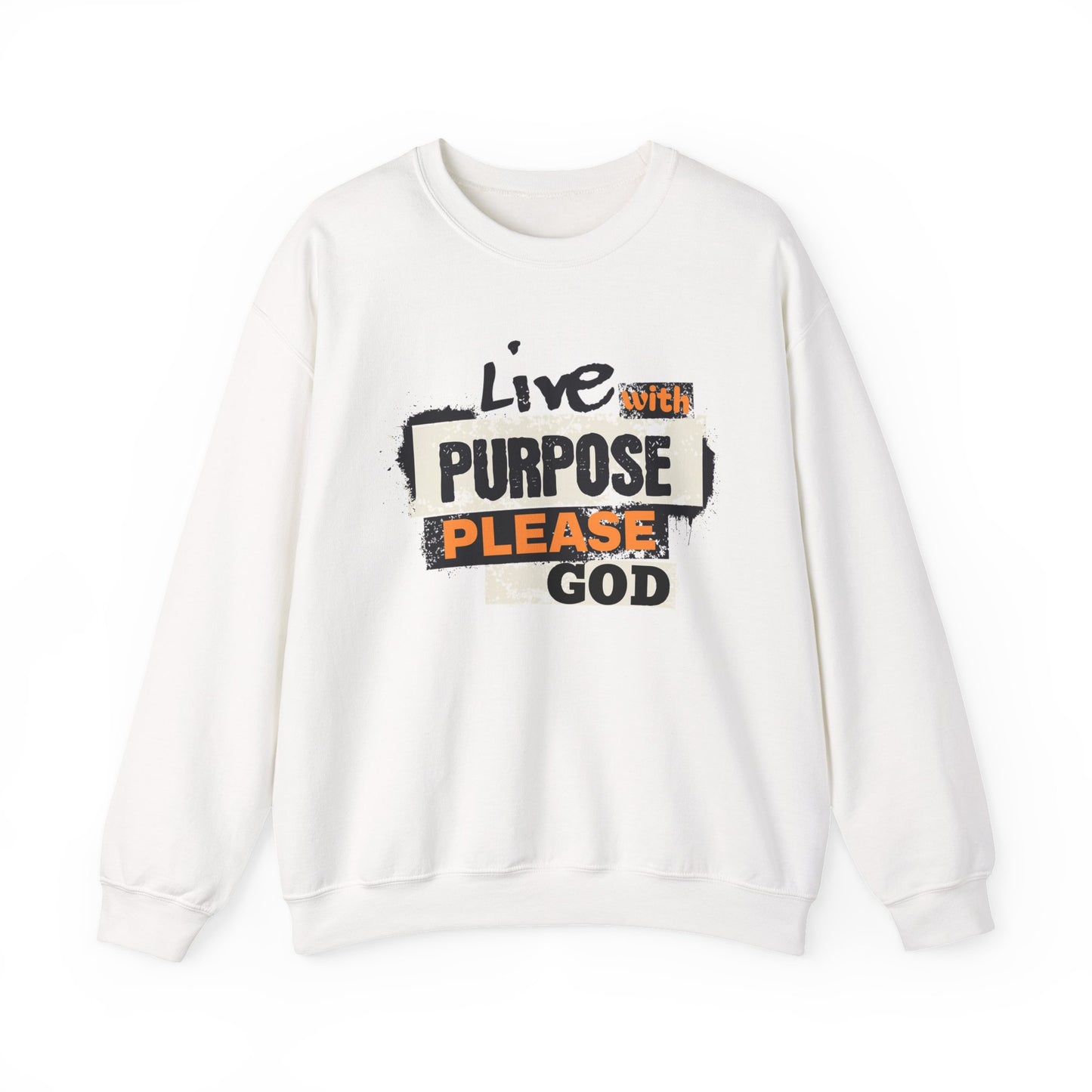 Live with Purpose, Please God, Faith-Based, Repentance, Unisex Heavy Blend Sweatshirt