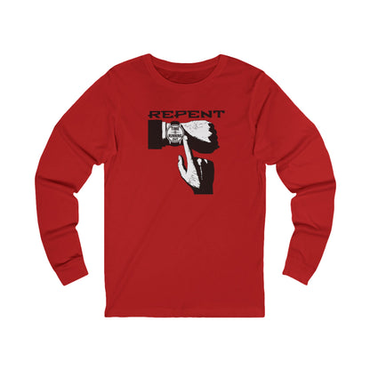 Repent Time is Running Out, Long Sleeve Tee — Faith-Based Christian Message Shirt