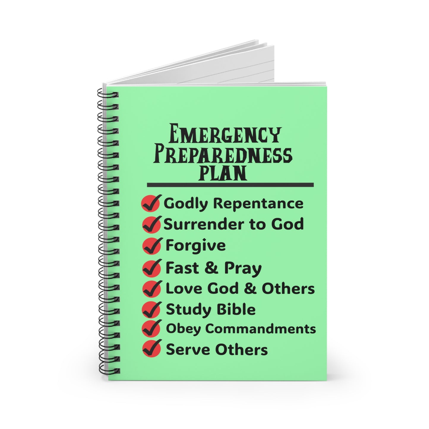 Emergency Preparedness Plan-Spiral Ruled Journal for Positivity & Gifts