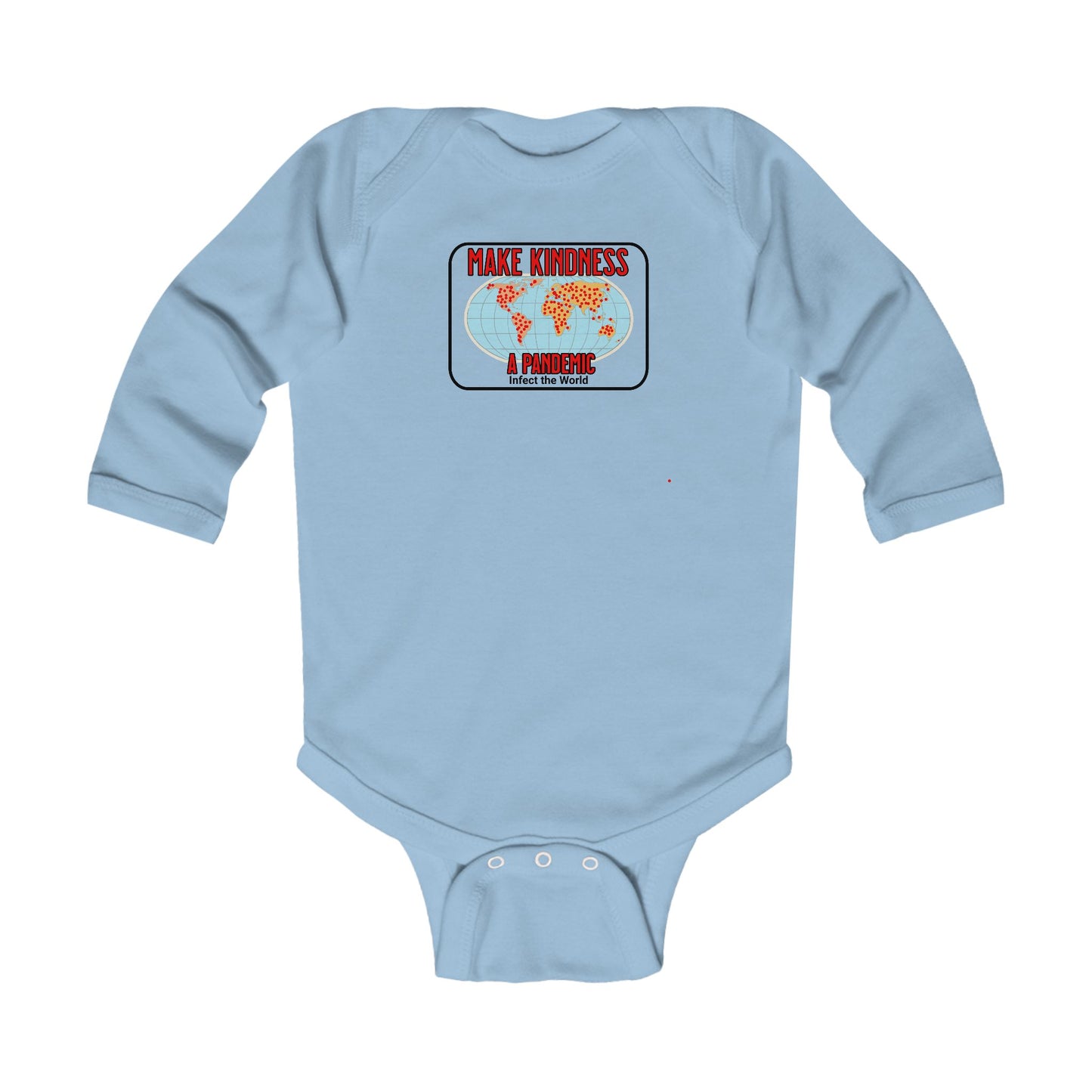 Baby Bodysuit - Make Kindness A Pandemic, Christian Infant Long Sleeve Onesie, Faith-Based