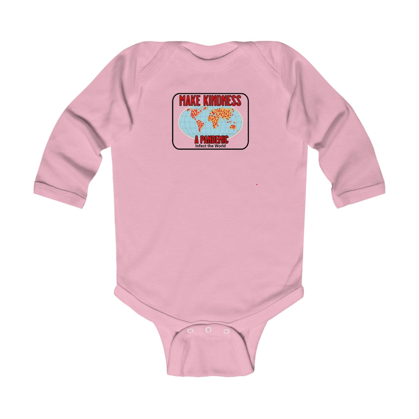 Baby Bodysuit - Make Kindness A Pandemic, Christian Infant Long Sleeve Onesie, Faith-Based