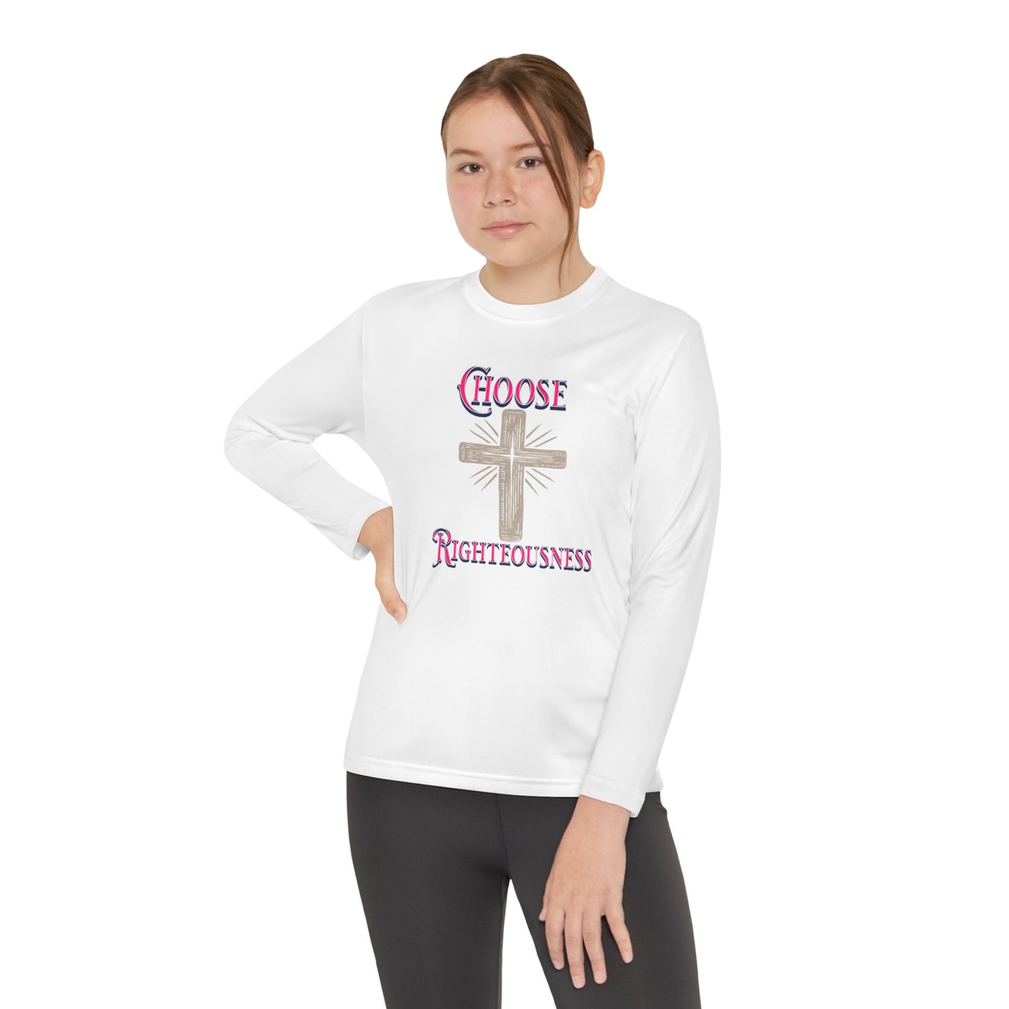 Choose Righteousness, Youth Long Sleeve Tee — Christian, Faith-Based