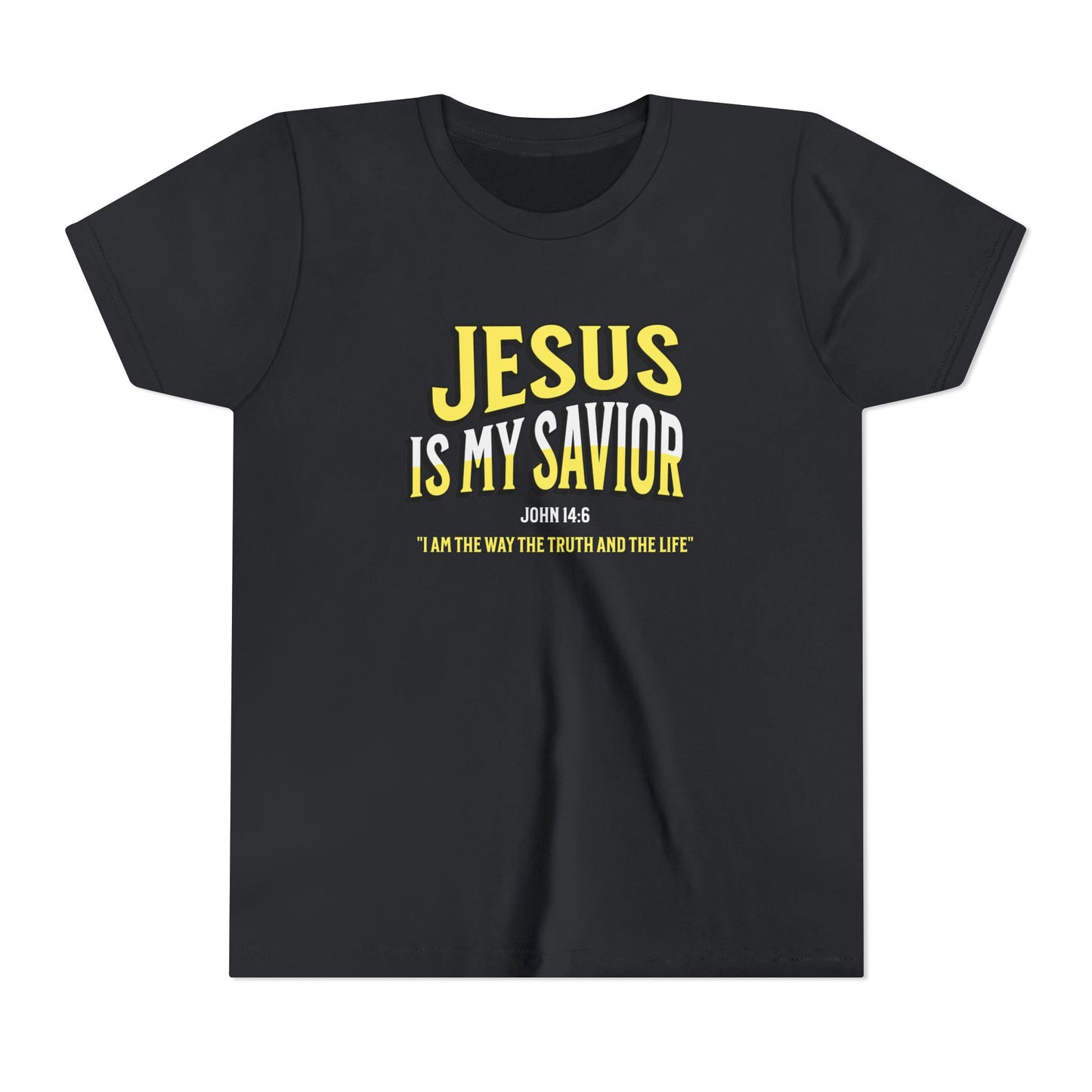 Youth Tee - "Jesus Is My Savior" Christian Kids T-Shirt (John 14:6), Faith-Based